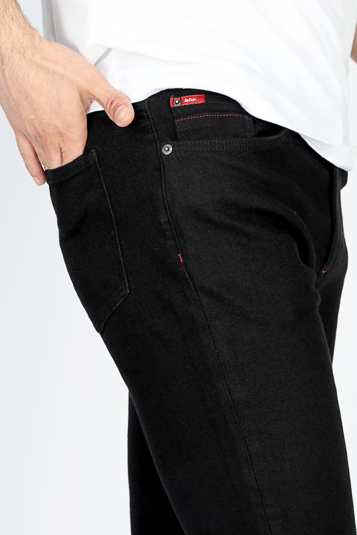 Jeff Erkek Skınny Süper Dar Kesim Normal Bel Dar Paça Jean Pantolon Siyah