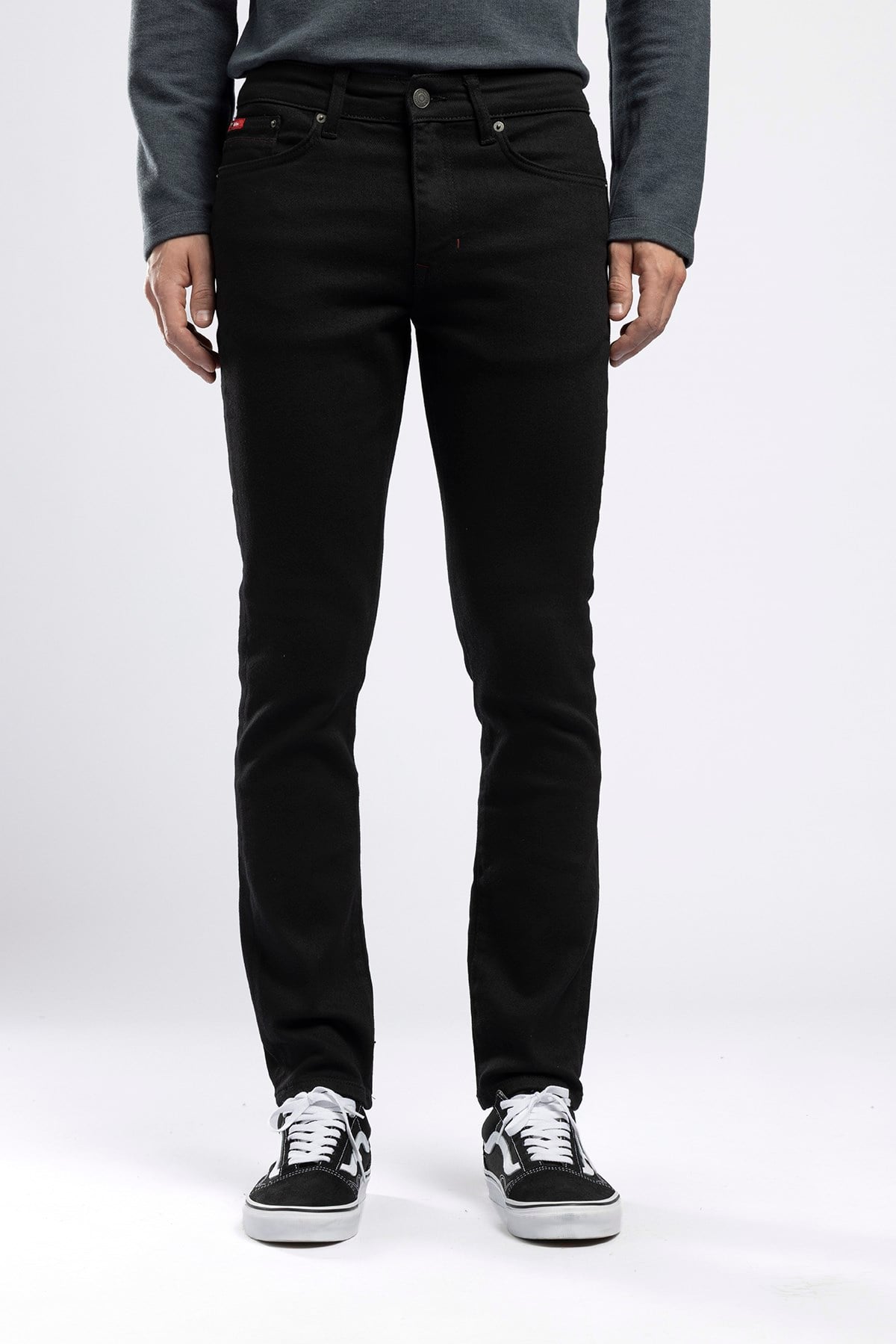Jeff Erkek Skinny Fit Normal Bel Dar Paça Siyah