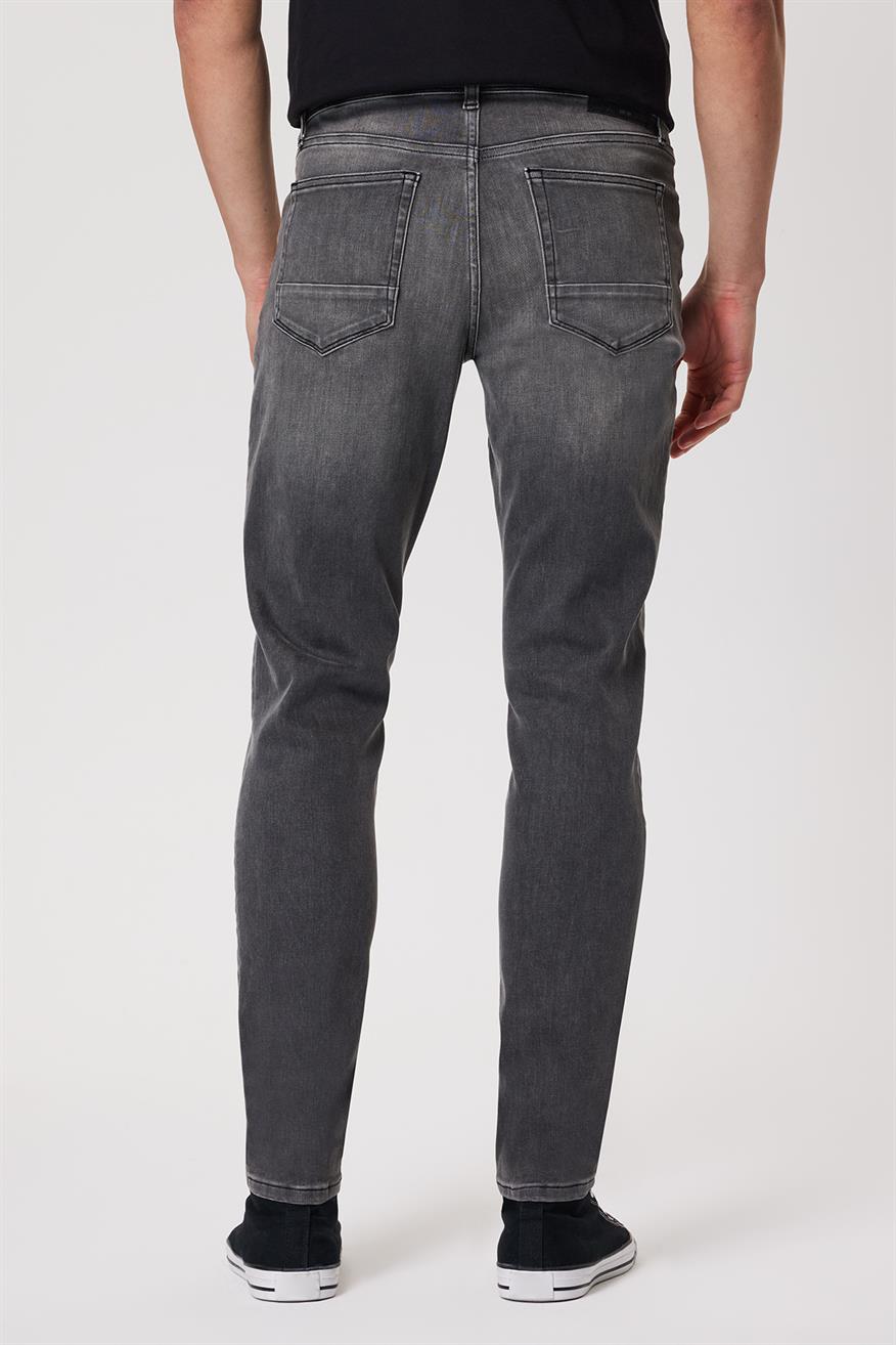 Jeff Erkek Skınny Süper Dar Kesim Normal Bel Dar Paça Jean Pantolon Gri
