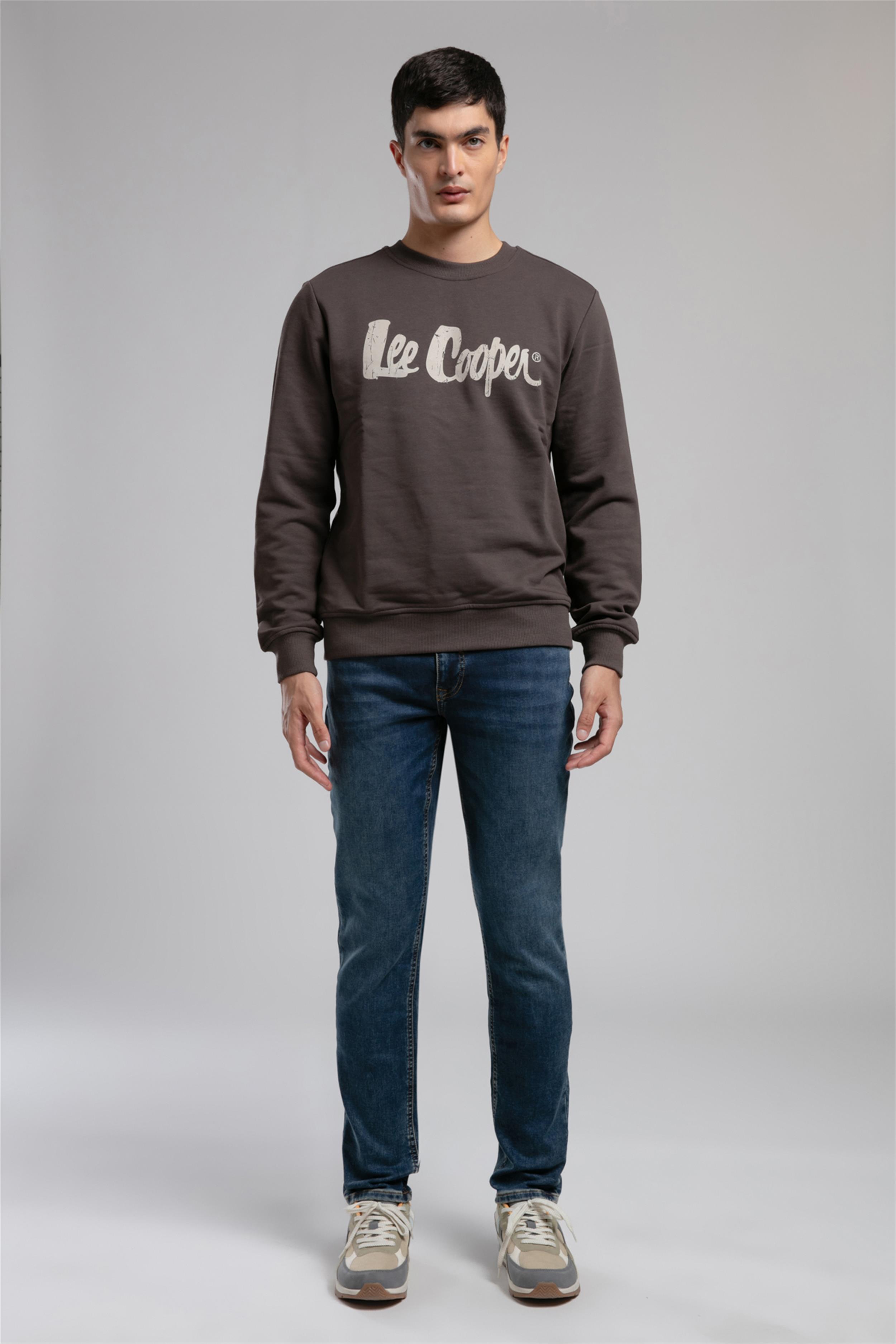 Jeffı Erkek O Yaka Sweatshirt Kahverengi