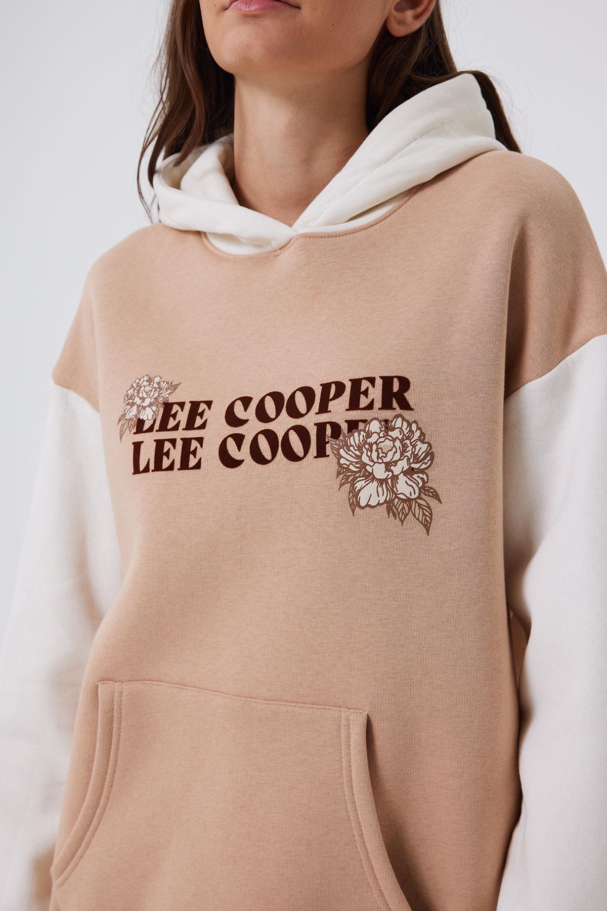 Jenny Kadın %100 Pamuk Sweatshirt Bej-Beyaz 
