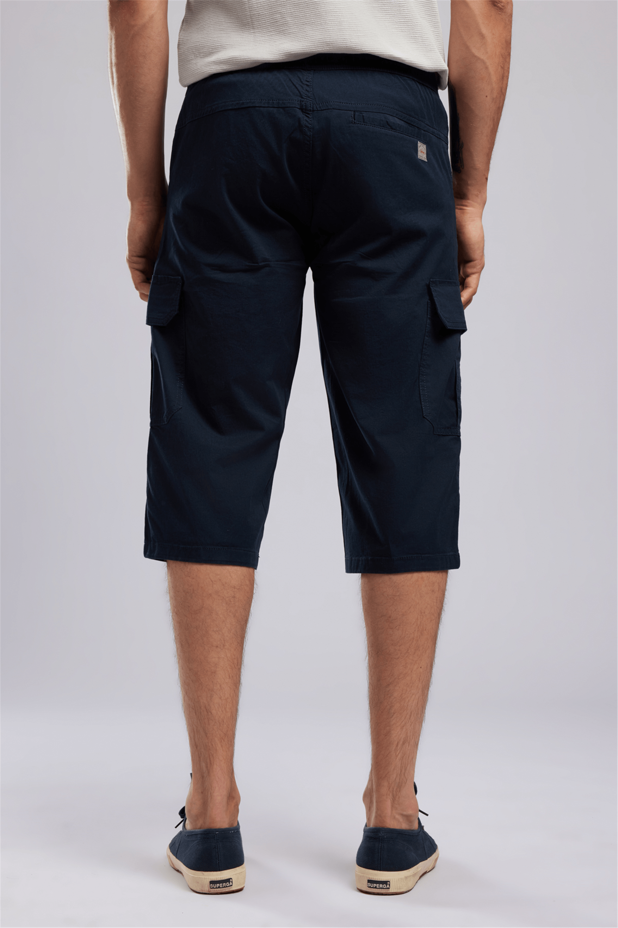 JOAN Erkek Regular Fit Cargo Long Dokuma Şort Lacivert