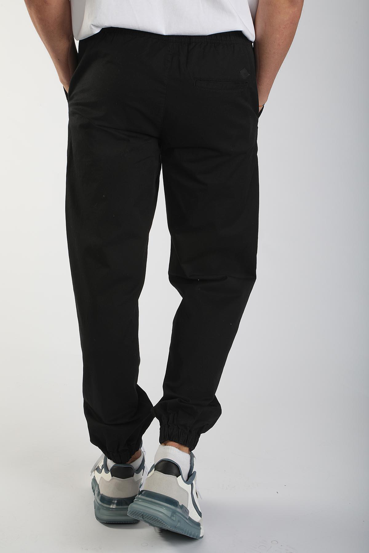 Jogger 2 Orta Bel Rahat Kesim Bilekte Lastikli Paça Siyah Erkek Pantolon