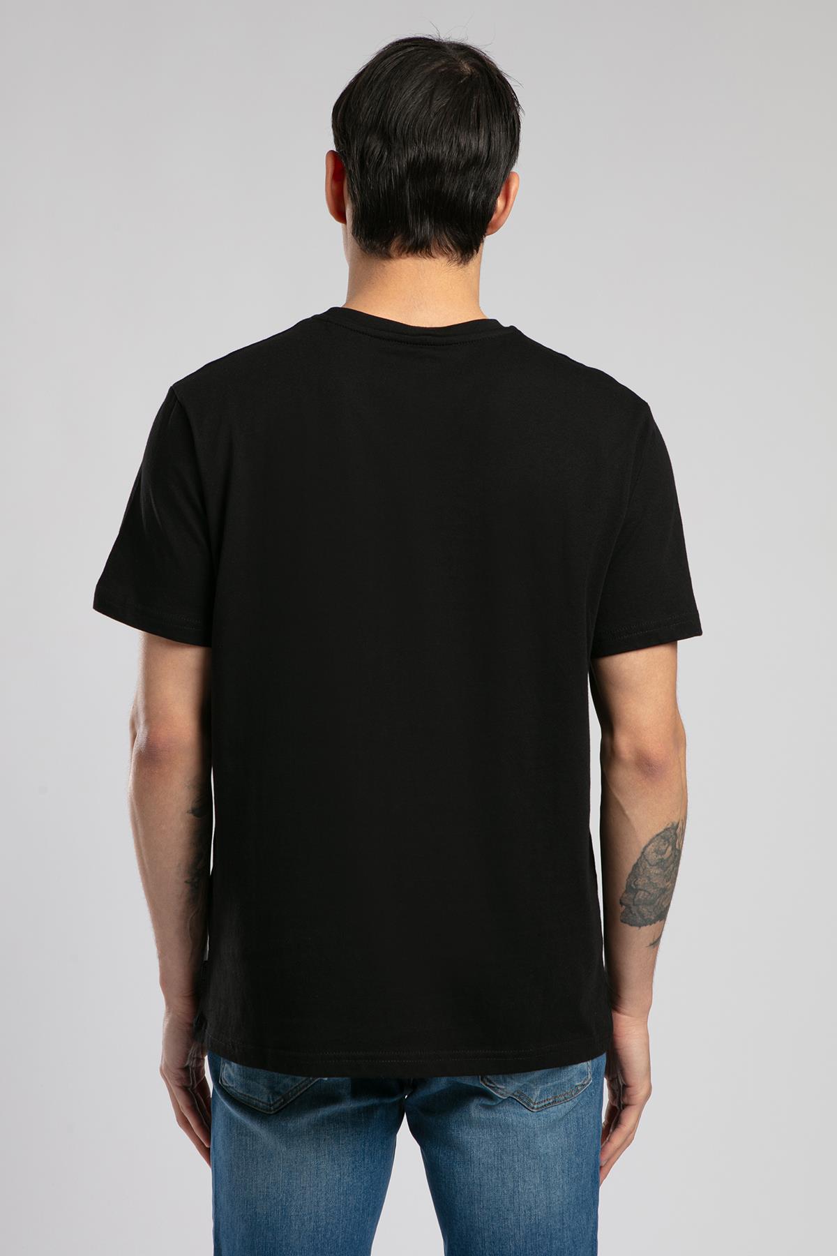 Jonat Erkek %100 Pamuk V Yaka T-Shirt Siyah