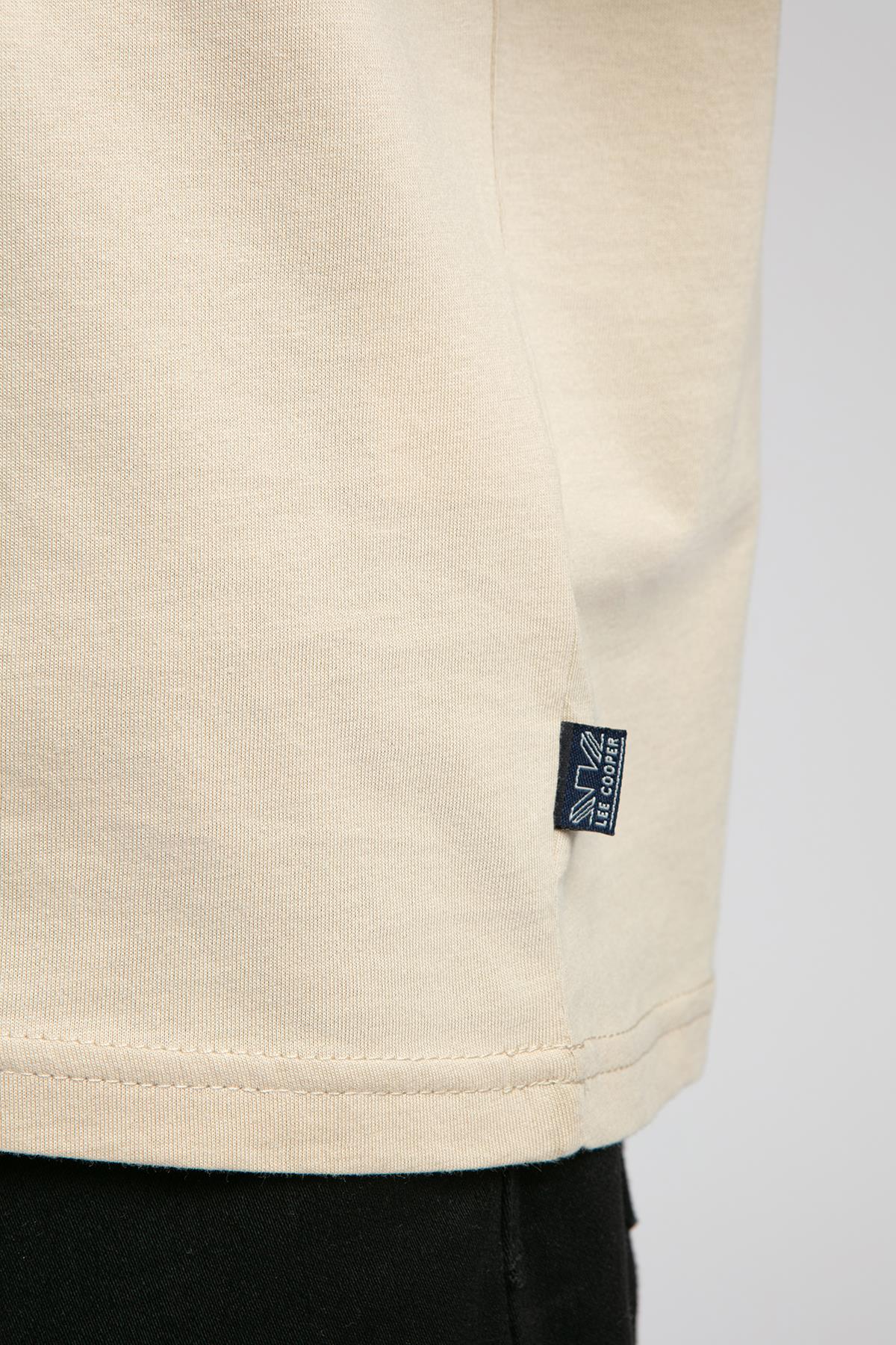 Jonat Erkek %100 Pamuk V Yaka T-Shirt Bej