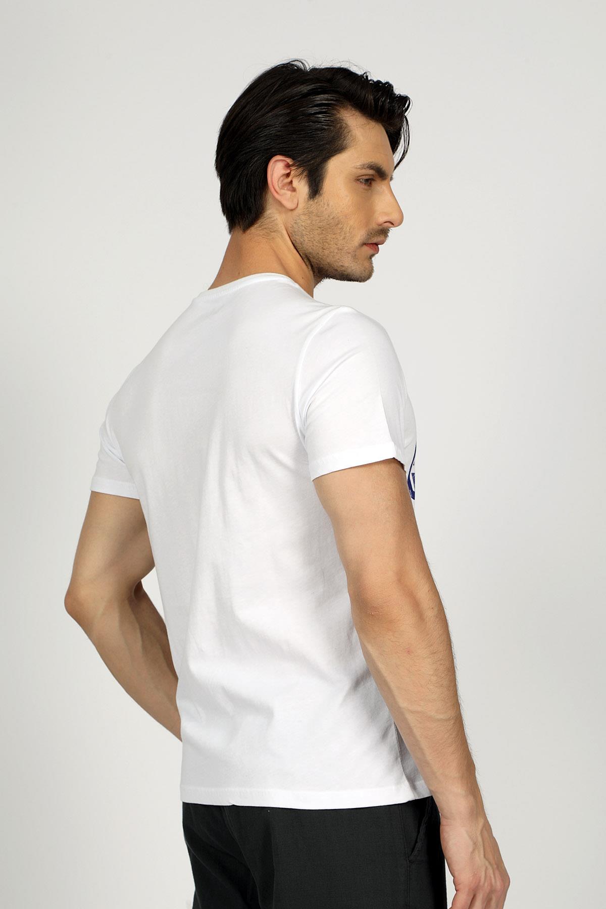 Kaeith Erkek %100 Pamuk O Yaka T-Shirt Beyaz