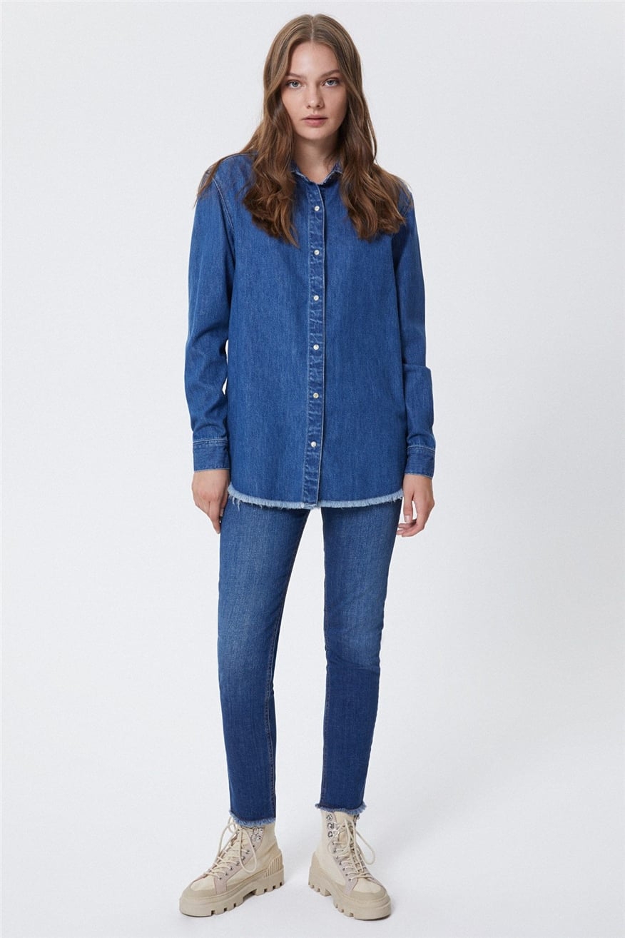 Kelly Kadın Jean Gömlek Denim