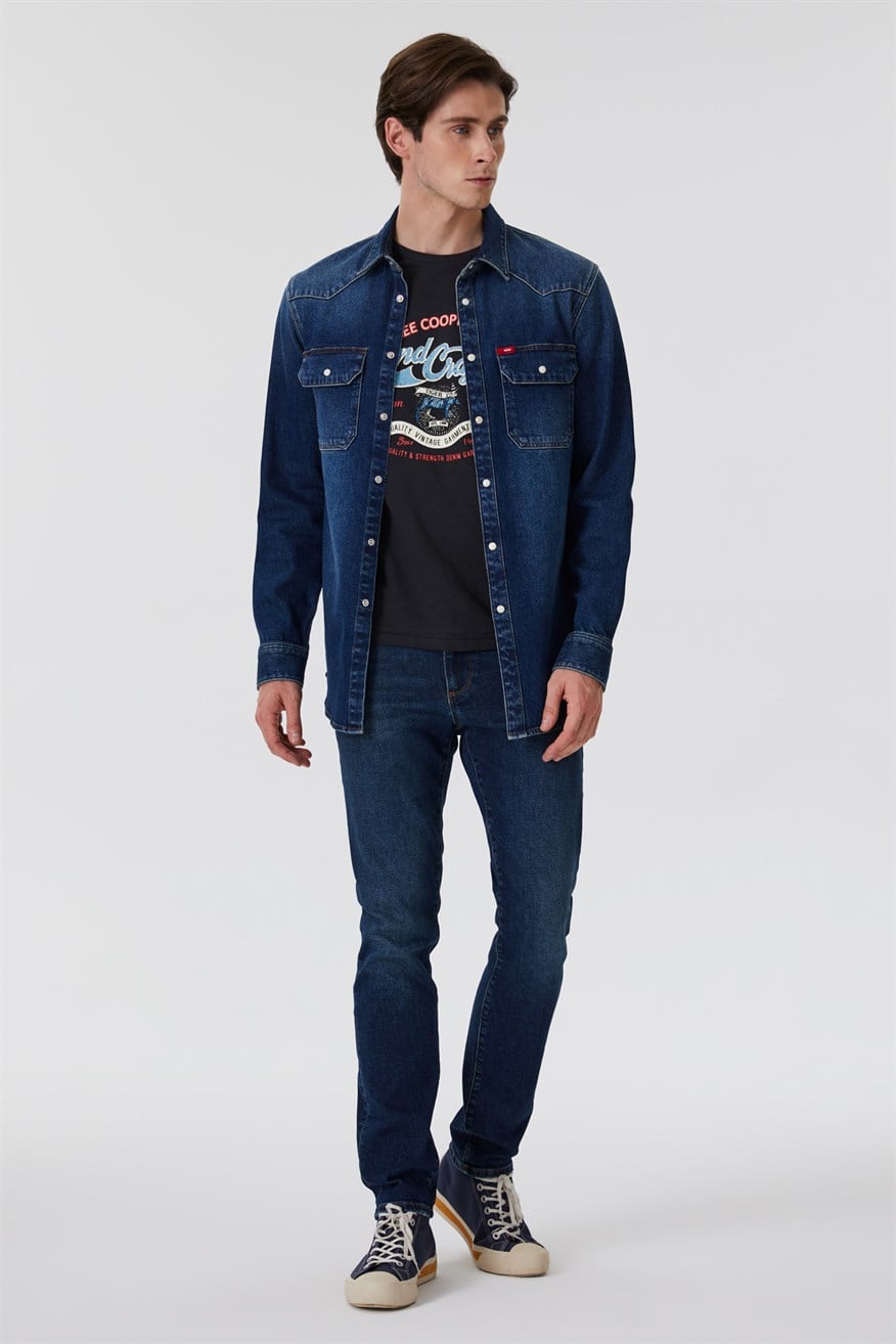 KENN OVERSİZE ERKEK JEAN GÖMLEK