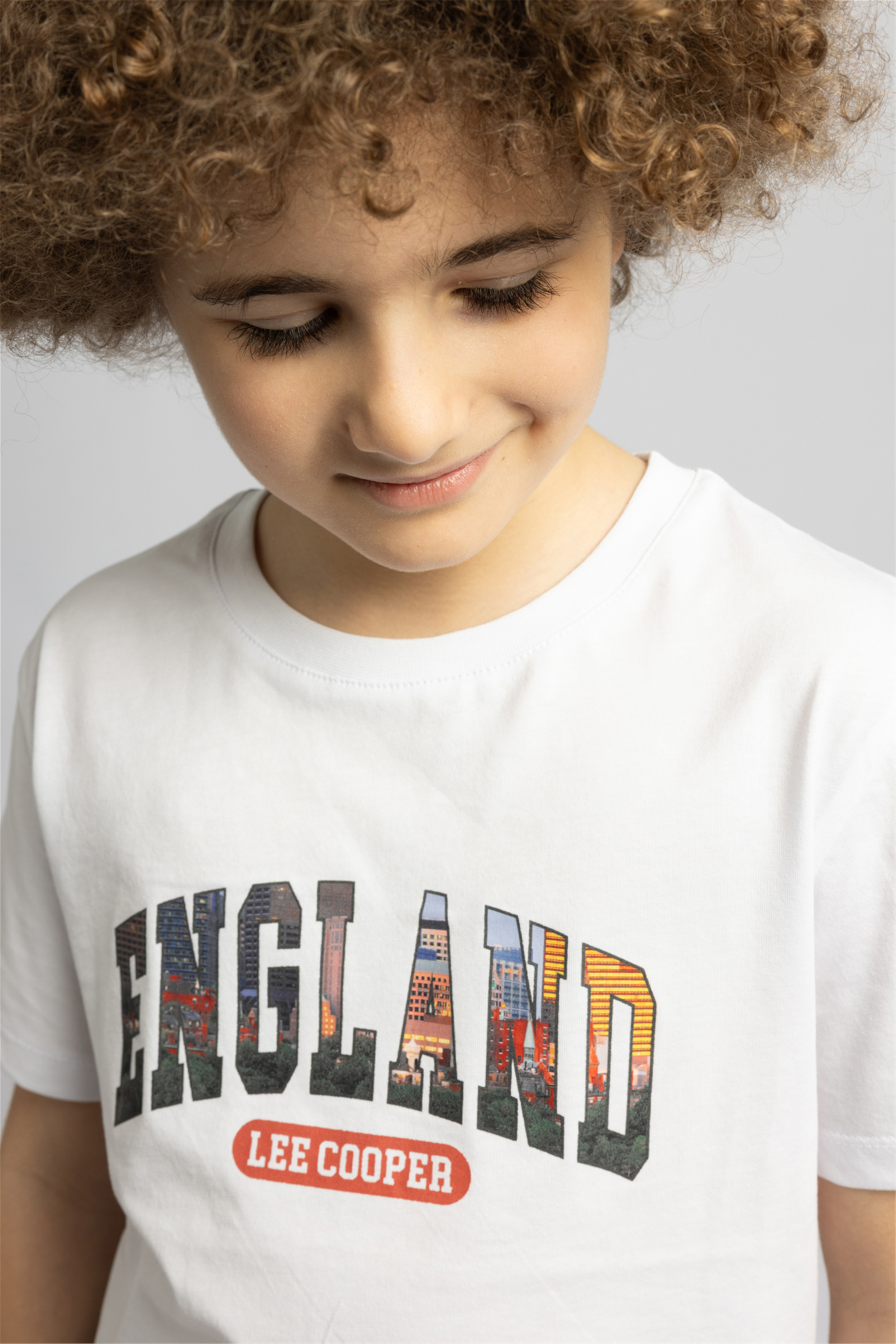 KINGDOM Erkek Çocuk Baskılı Bisiklet Yaka T-Shirt Beyaz