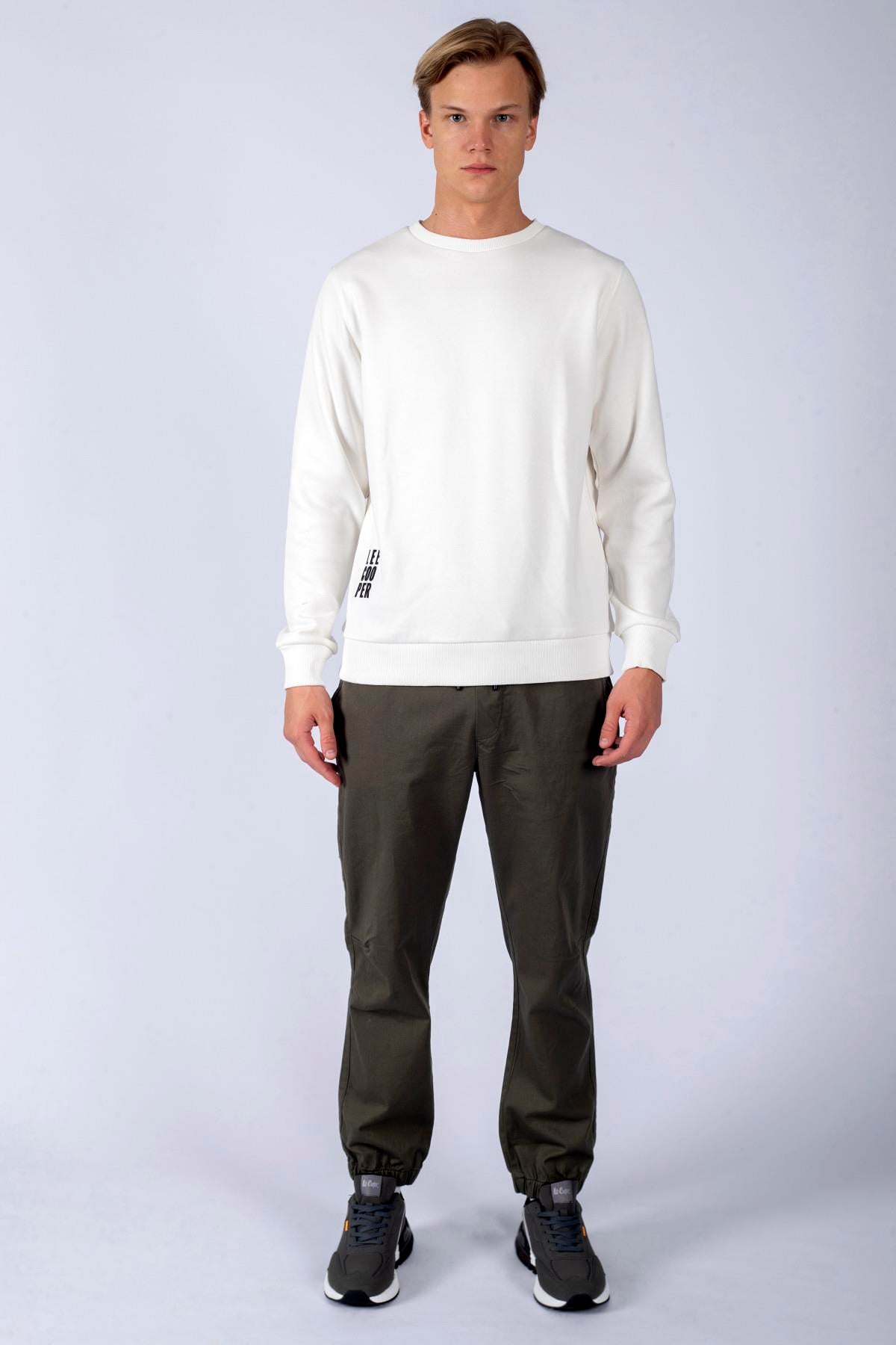 Konel Erkek Sweatshırt Beyaz 