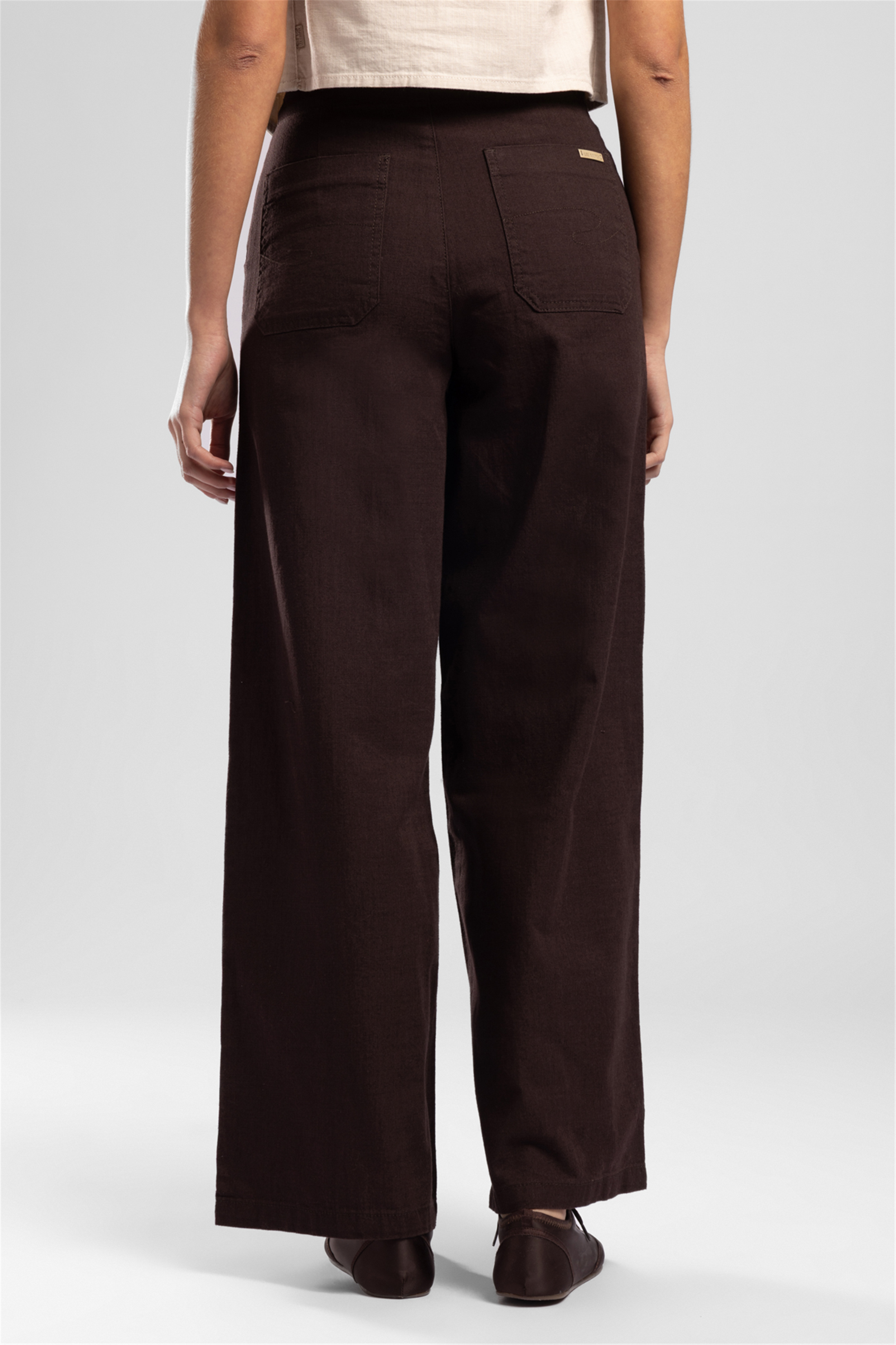 Krıssy Nd Kadın High Rise Wide Leg %100 Pamuk Pantolon Kahverengi