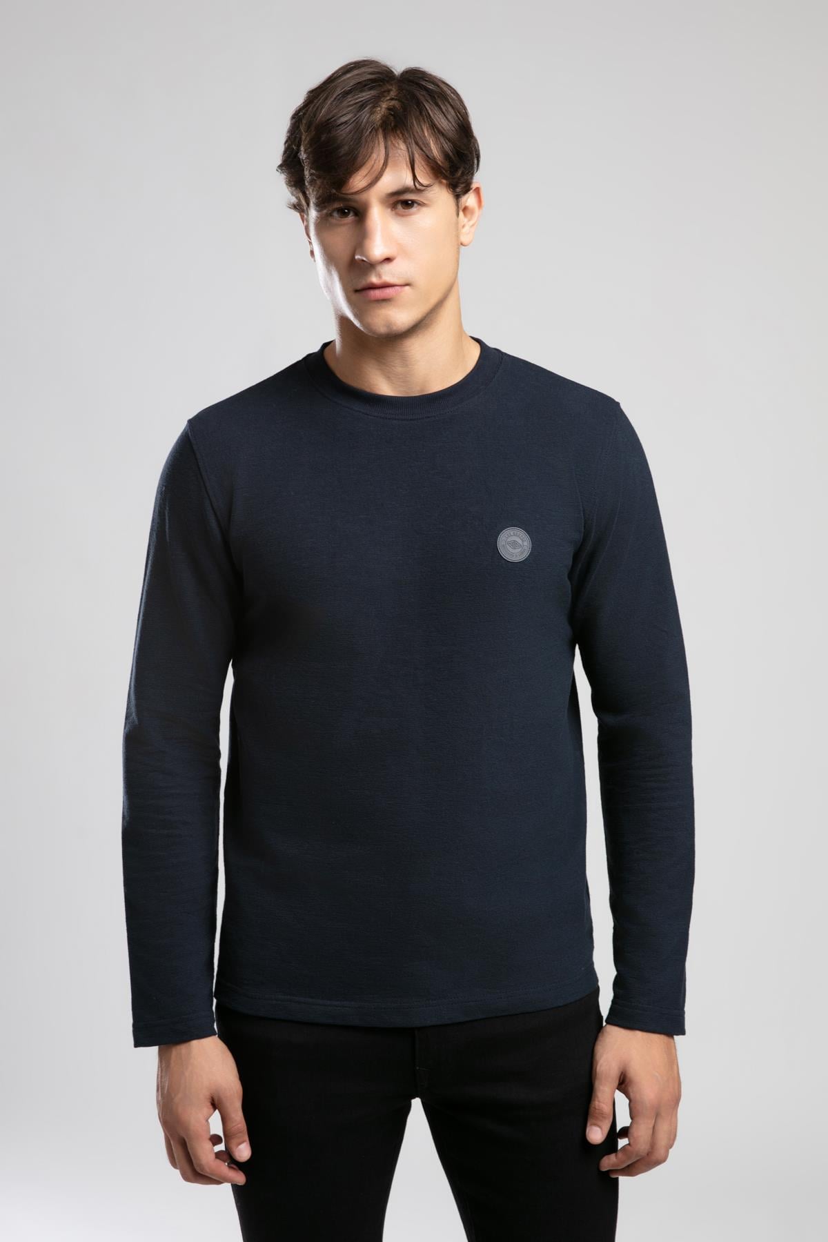 Lecosa Erkek O Yaka Sweatshirt Lacivert
