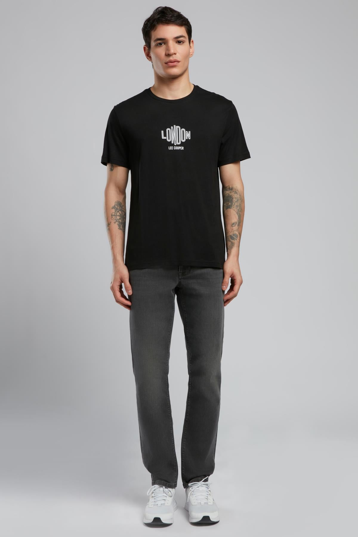 Lev Erkek O Yaka T-Shirt Siyah