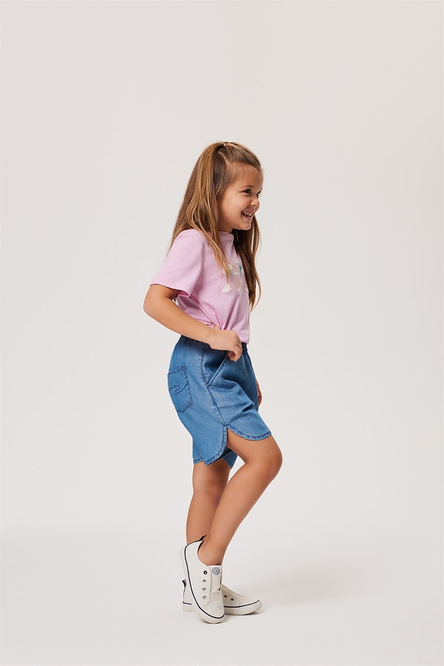 Lily Kız Çocuk Jean Şort Denim