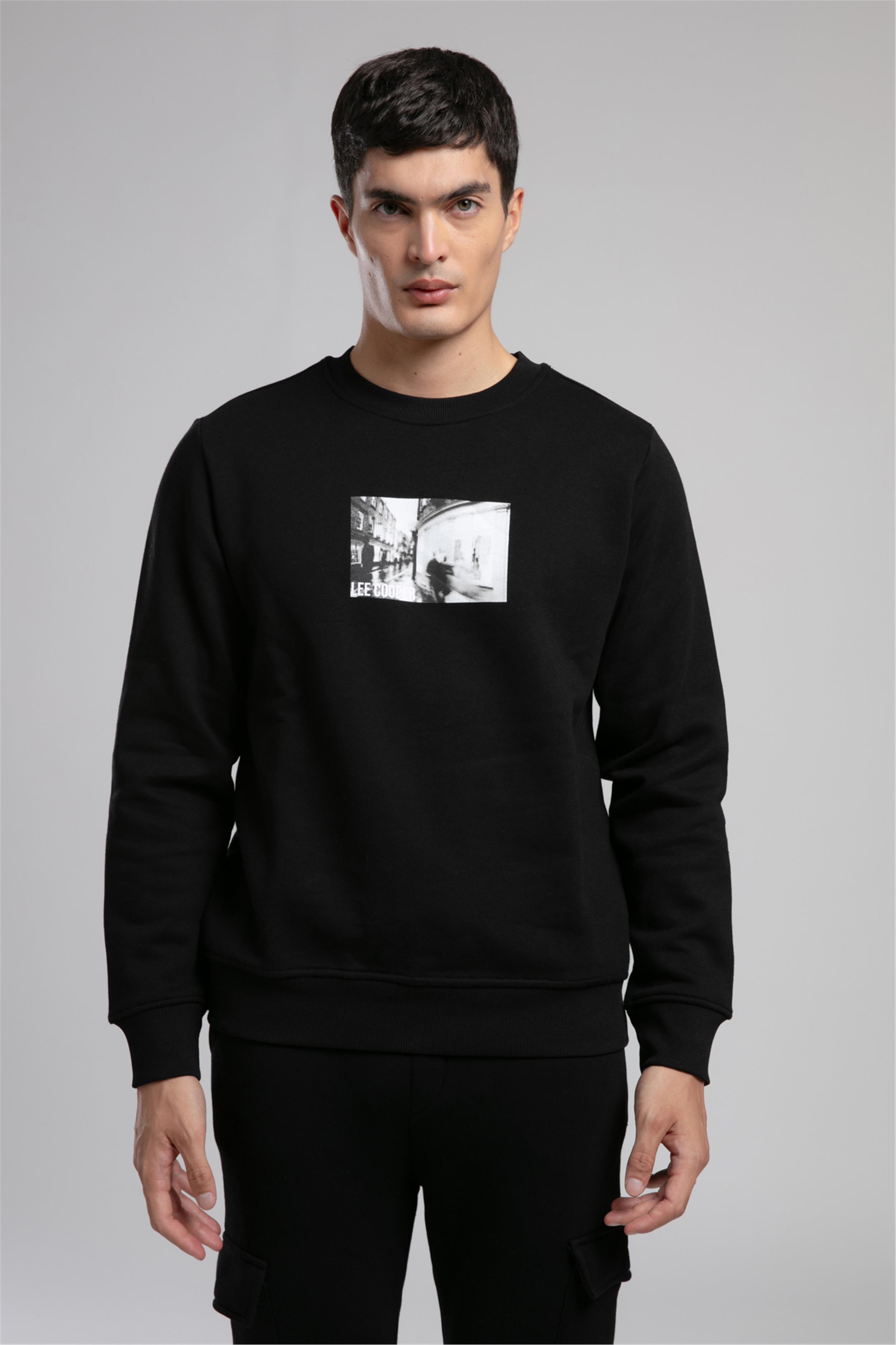 Lionel Erkek O Yaka Sweatshirt Siyah
