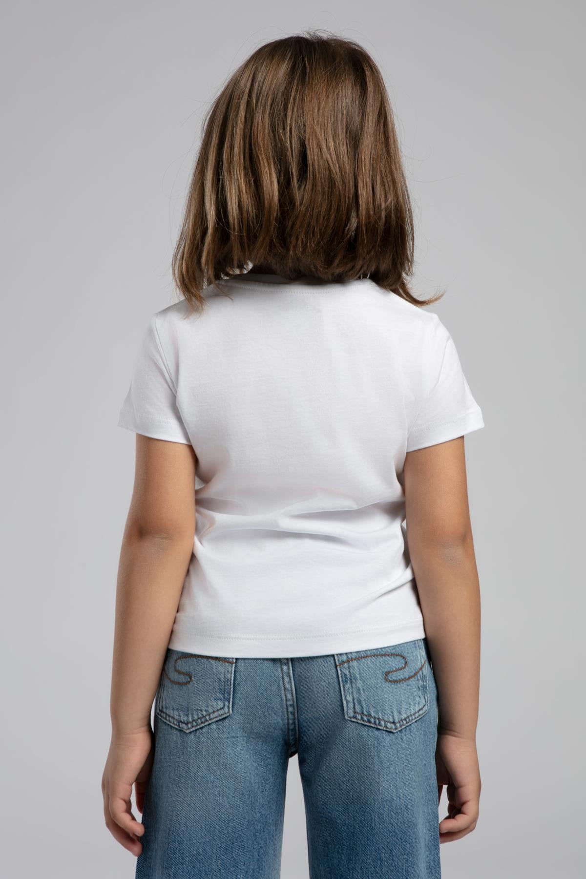 Lisburn Kız Çocuk %100 Pamuk T-Shirt Beyaz