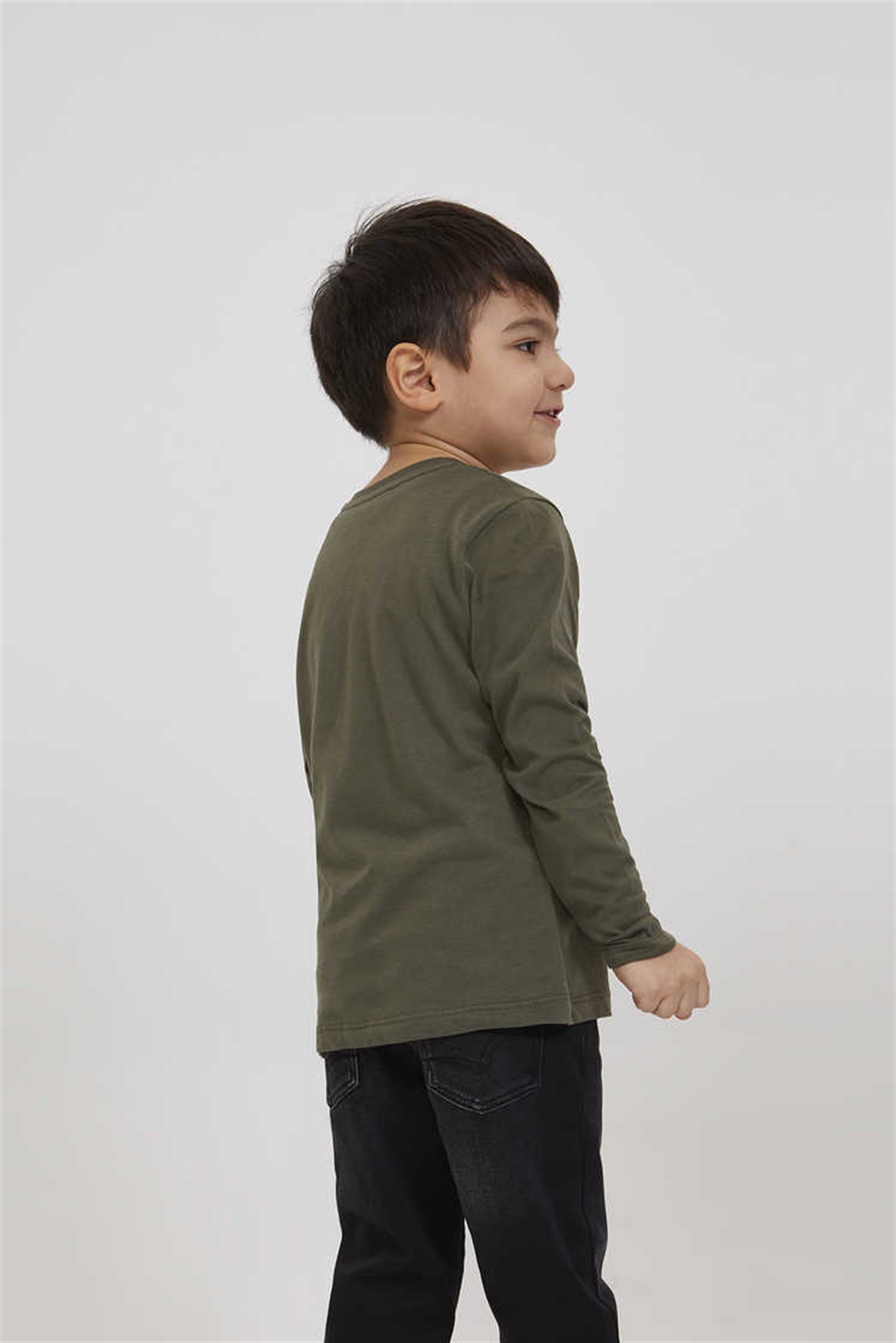 Logon Erkek Çocuk %100 Pamuk Sweatshirt Haki