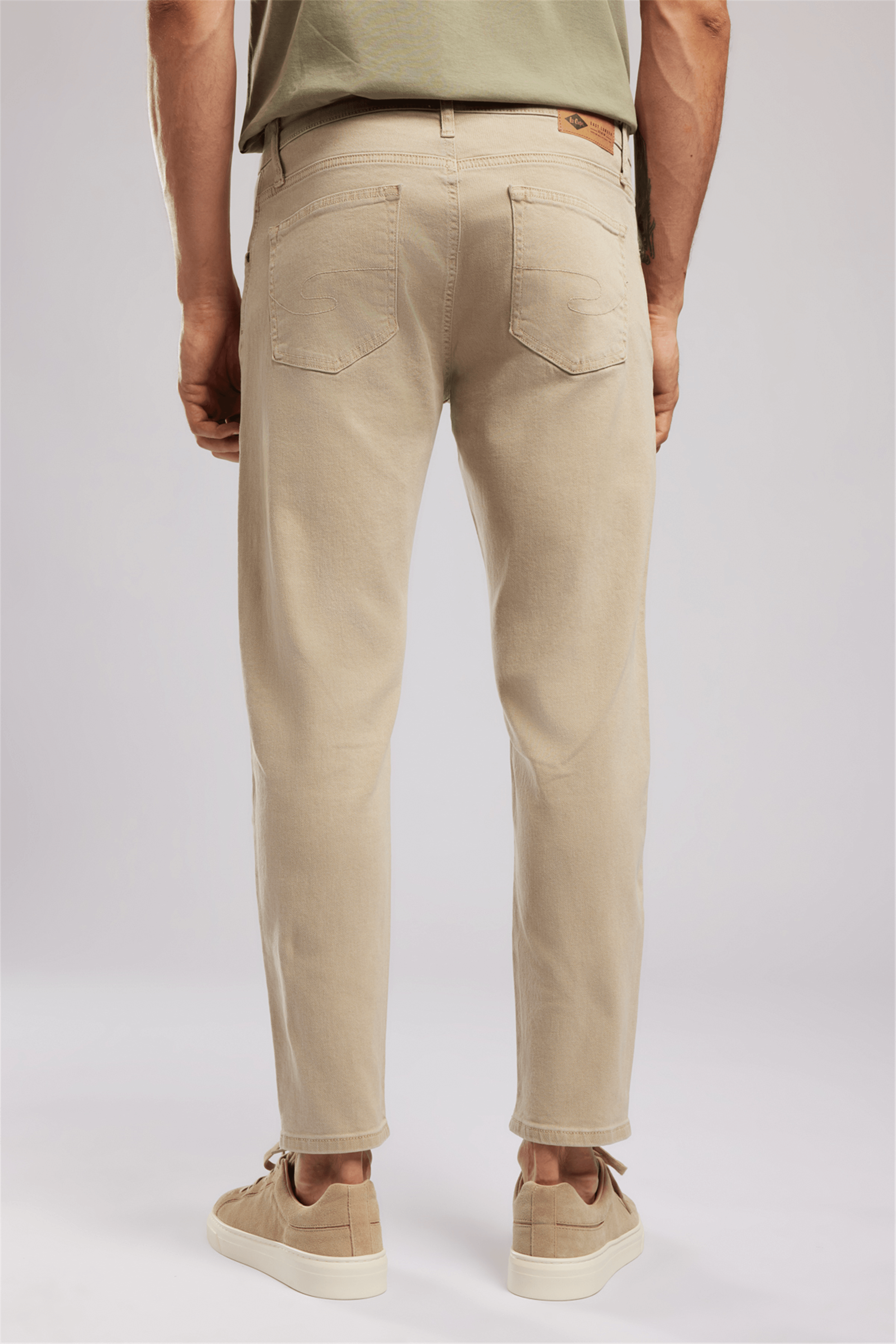 LONCE Erkek Slim Tapered Fit Pantolon Beyaz