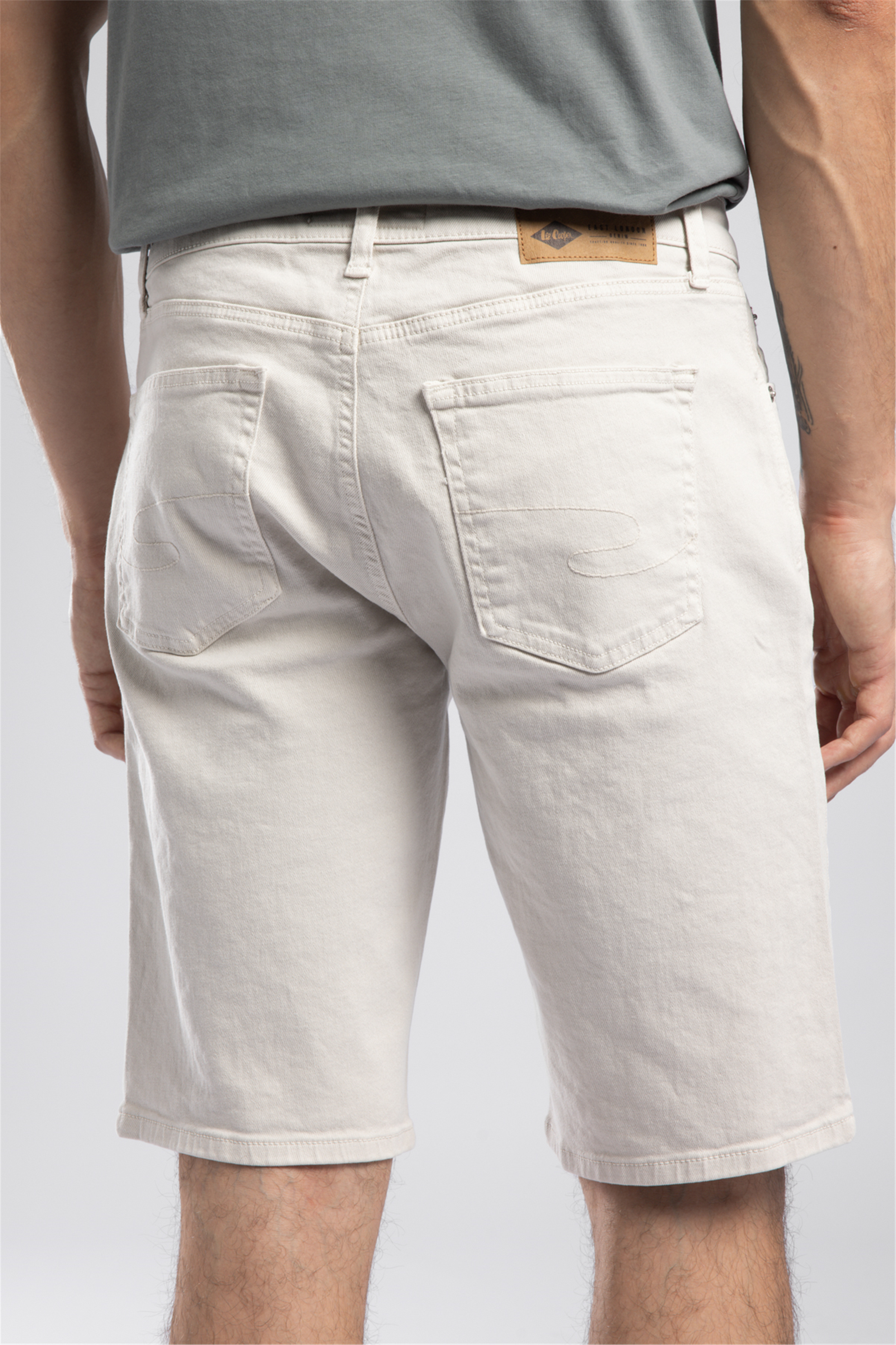 Lonceso Erkek Slim Tapered Fit Şort Beyaz
