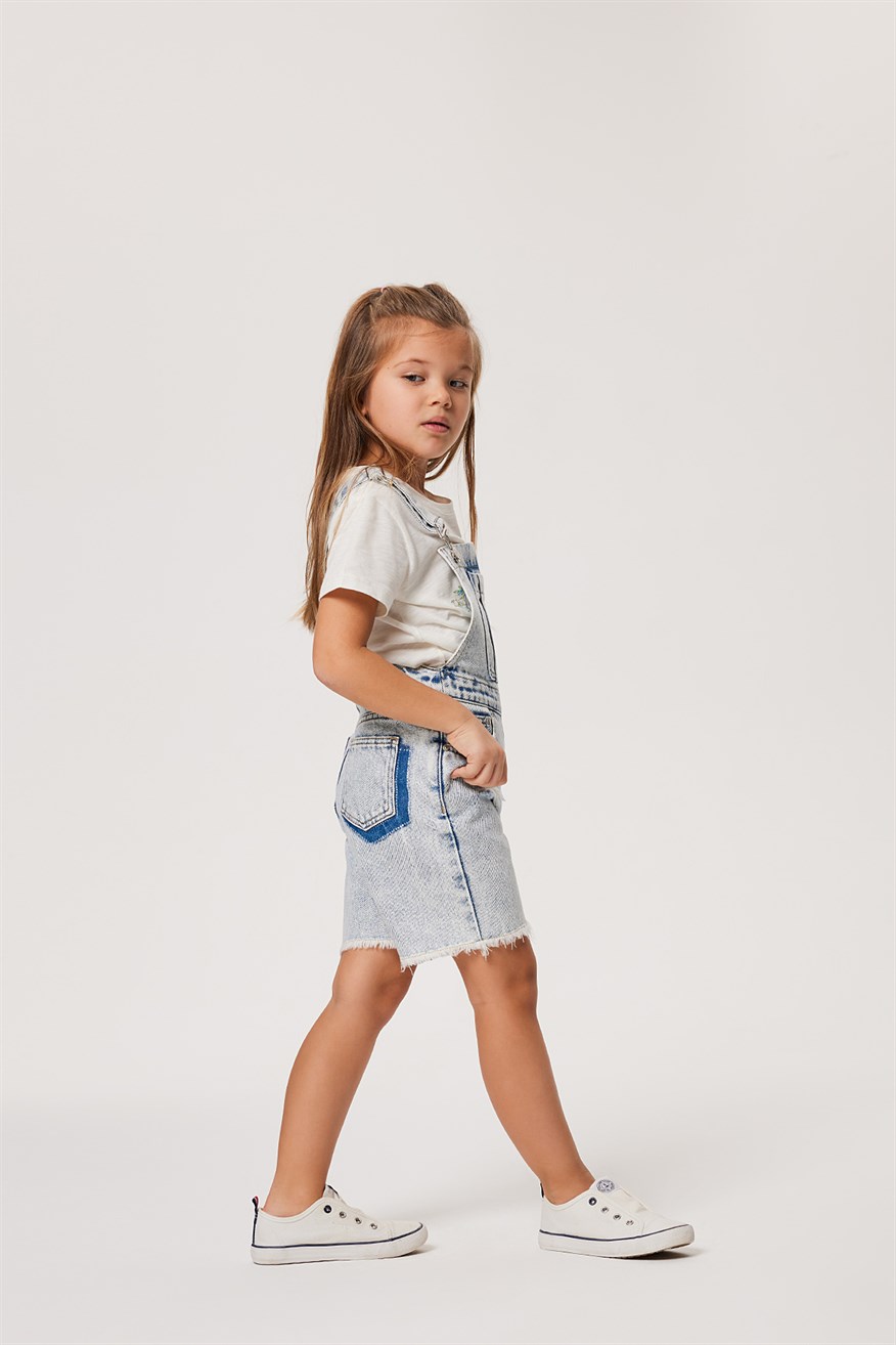 Londa Kız Çocuk Jean Salopet Light Blue