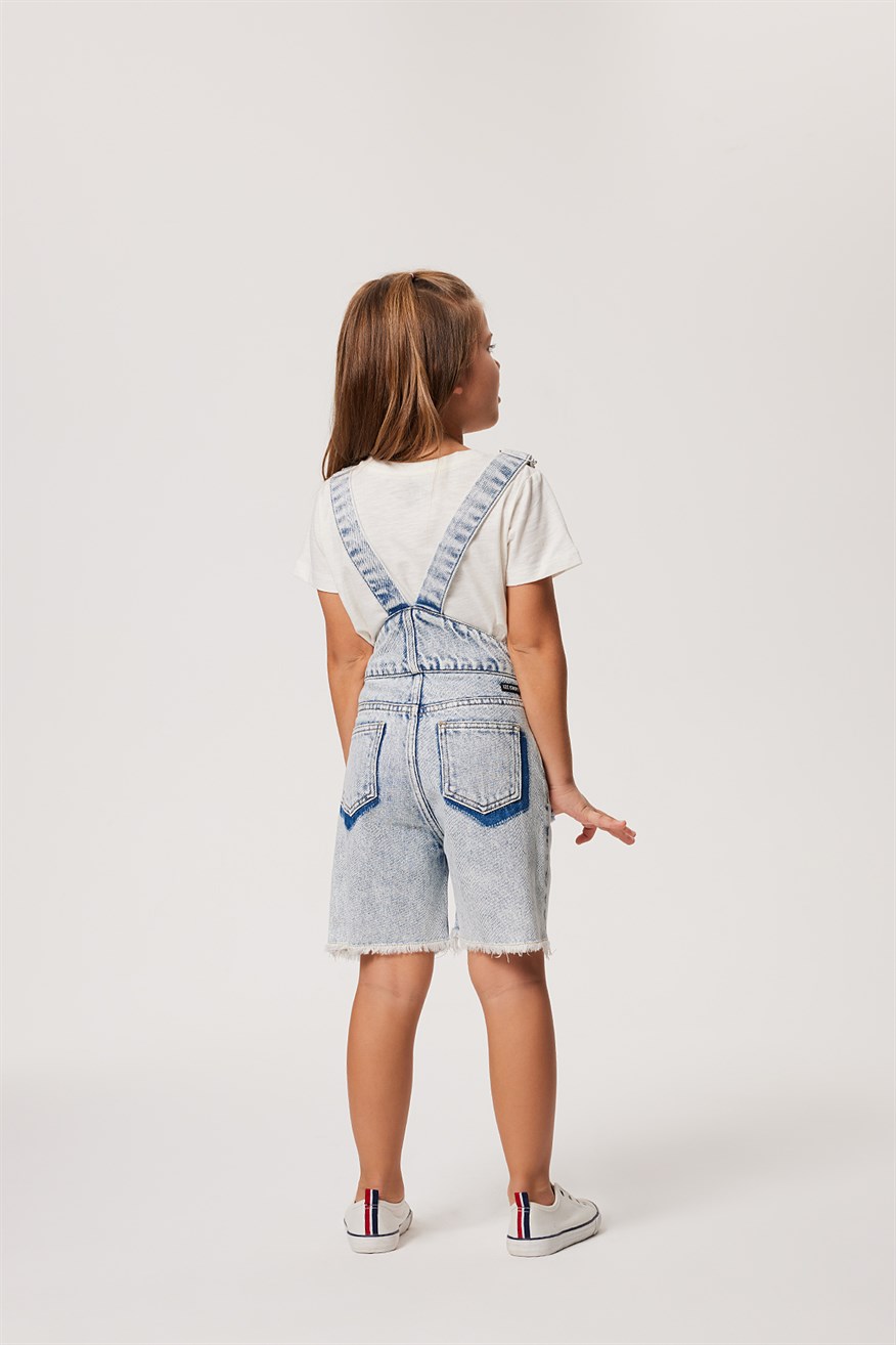 Londa Kız Çocuk Jean Salopet Light Blue