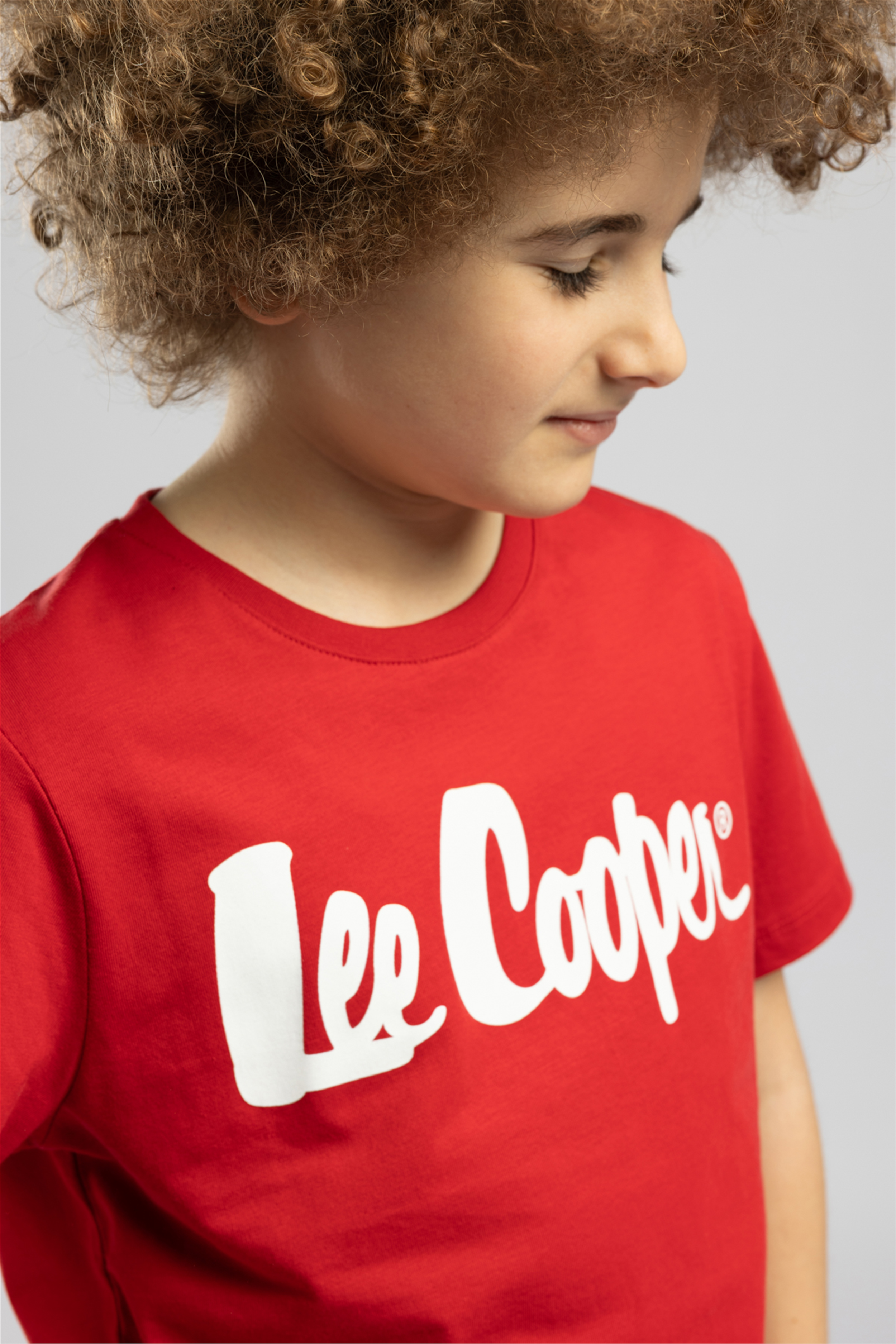Londonlogo Erkek Çocuk Basic %100 Pamuk Baskılı Bisiklet Yaka T-Shirt Kırmızı