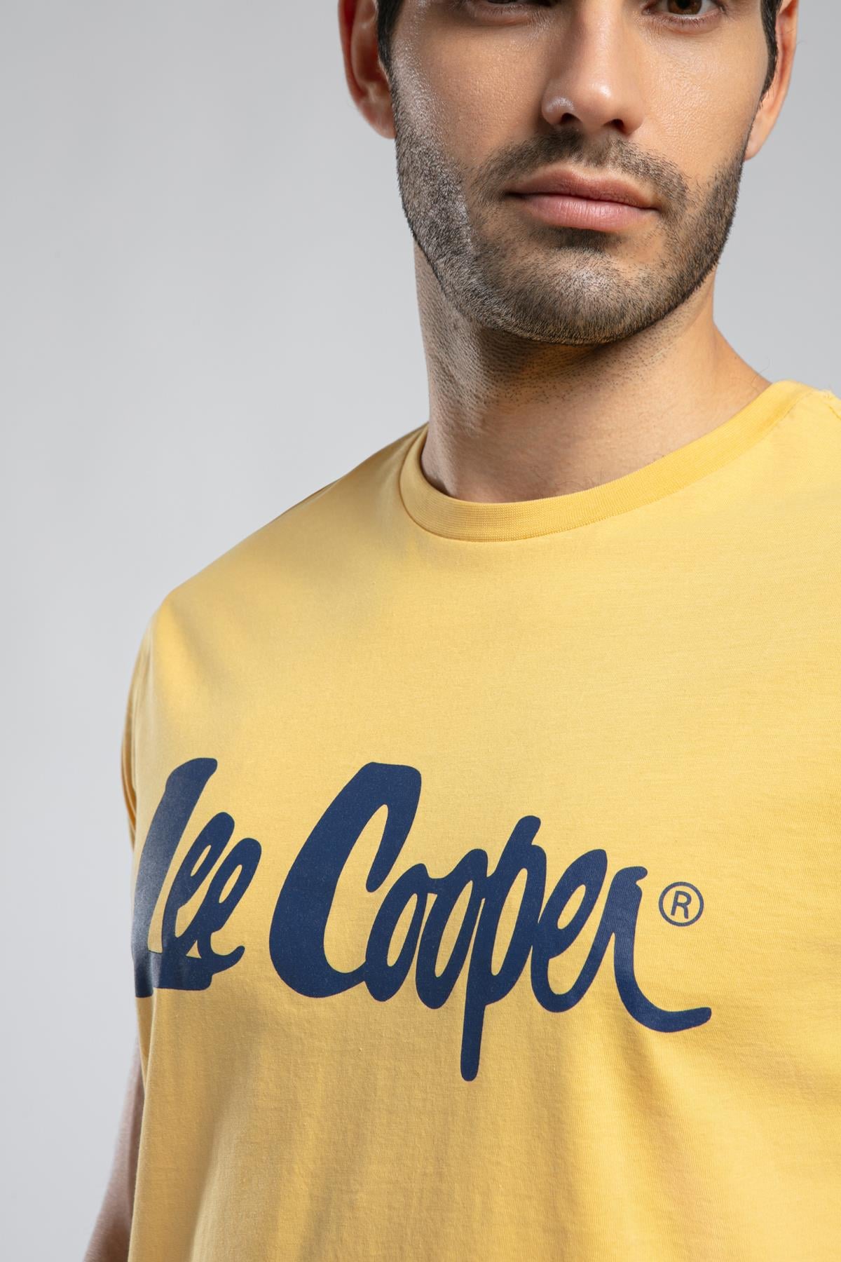 Londonlogo Erkek %100 Pamuk O Yaka T-Shirt Safran