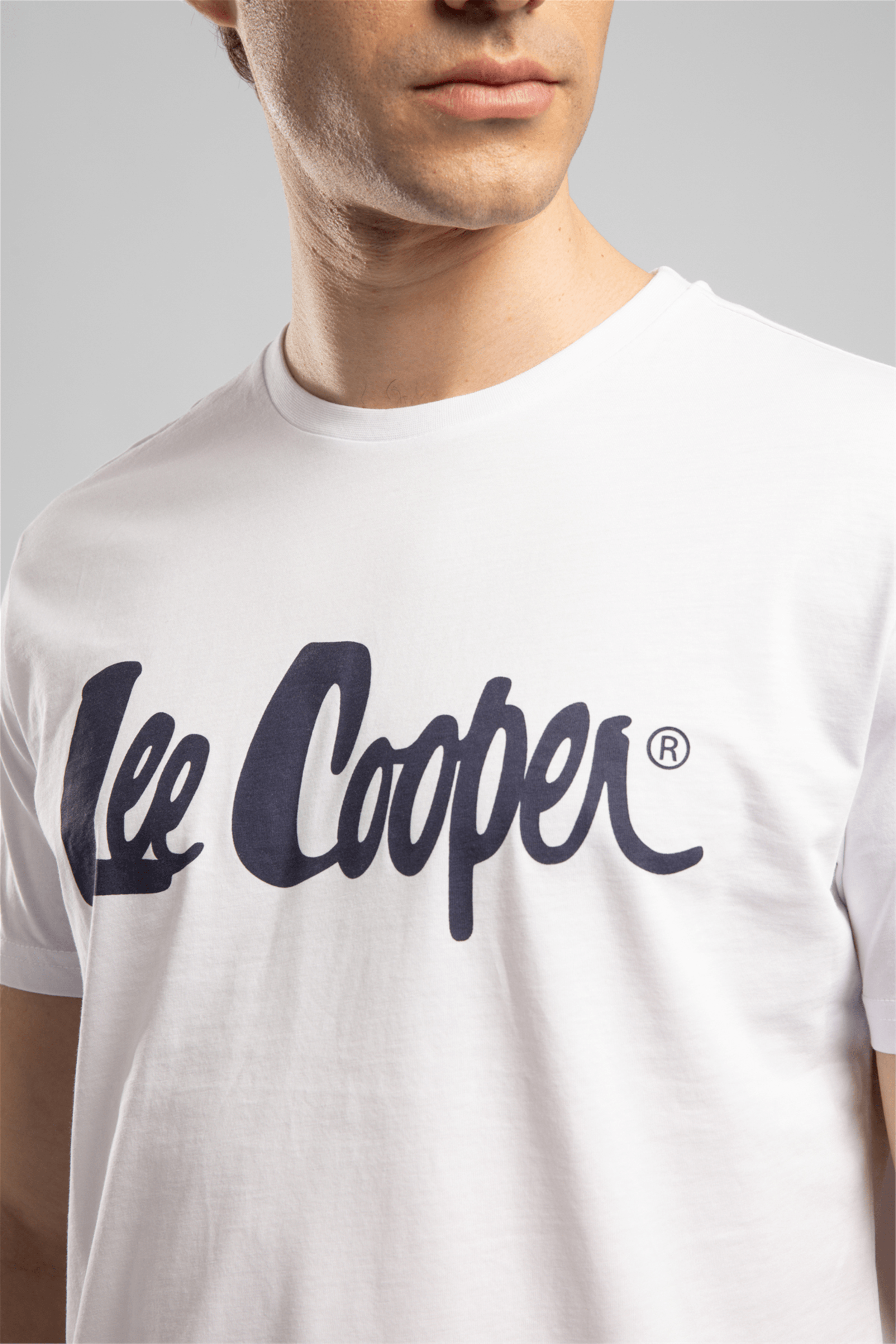 LONDONLOGO Erkek Regular Fit %100 Pamuk Baskılı Bisiklet Yaka T-Shirt Beyaz