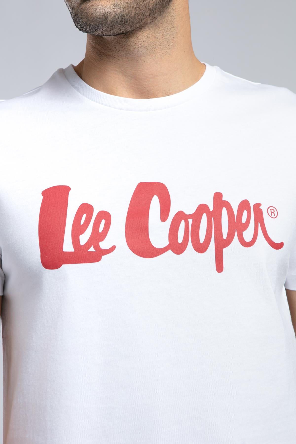 Londonlogo Erkek %100 Pamuk O Yaka T-Shirt Beyaz-K