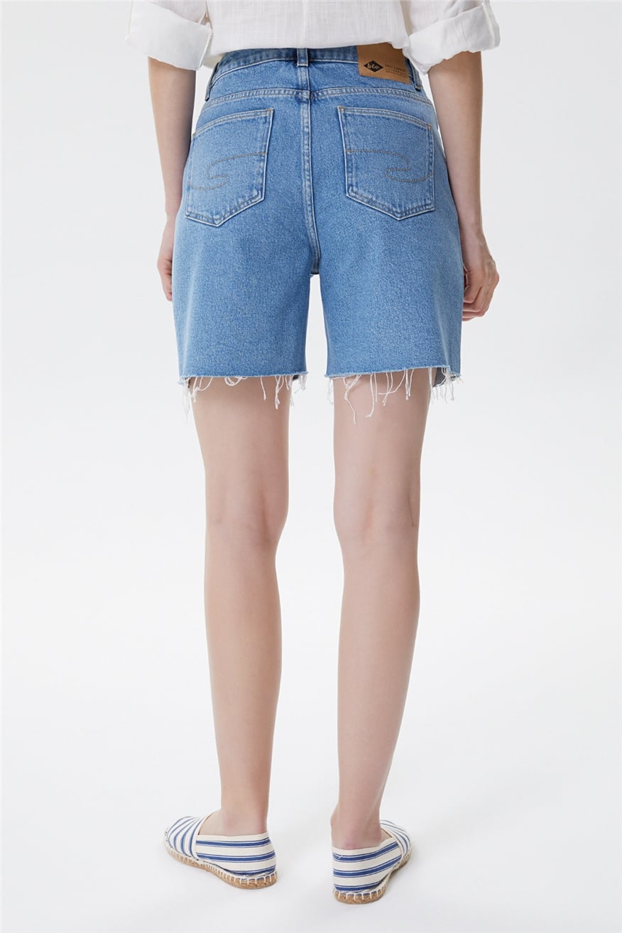 Lucy 1 Kadın %100 Pamuk Jean Şort Denim