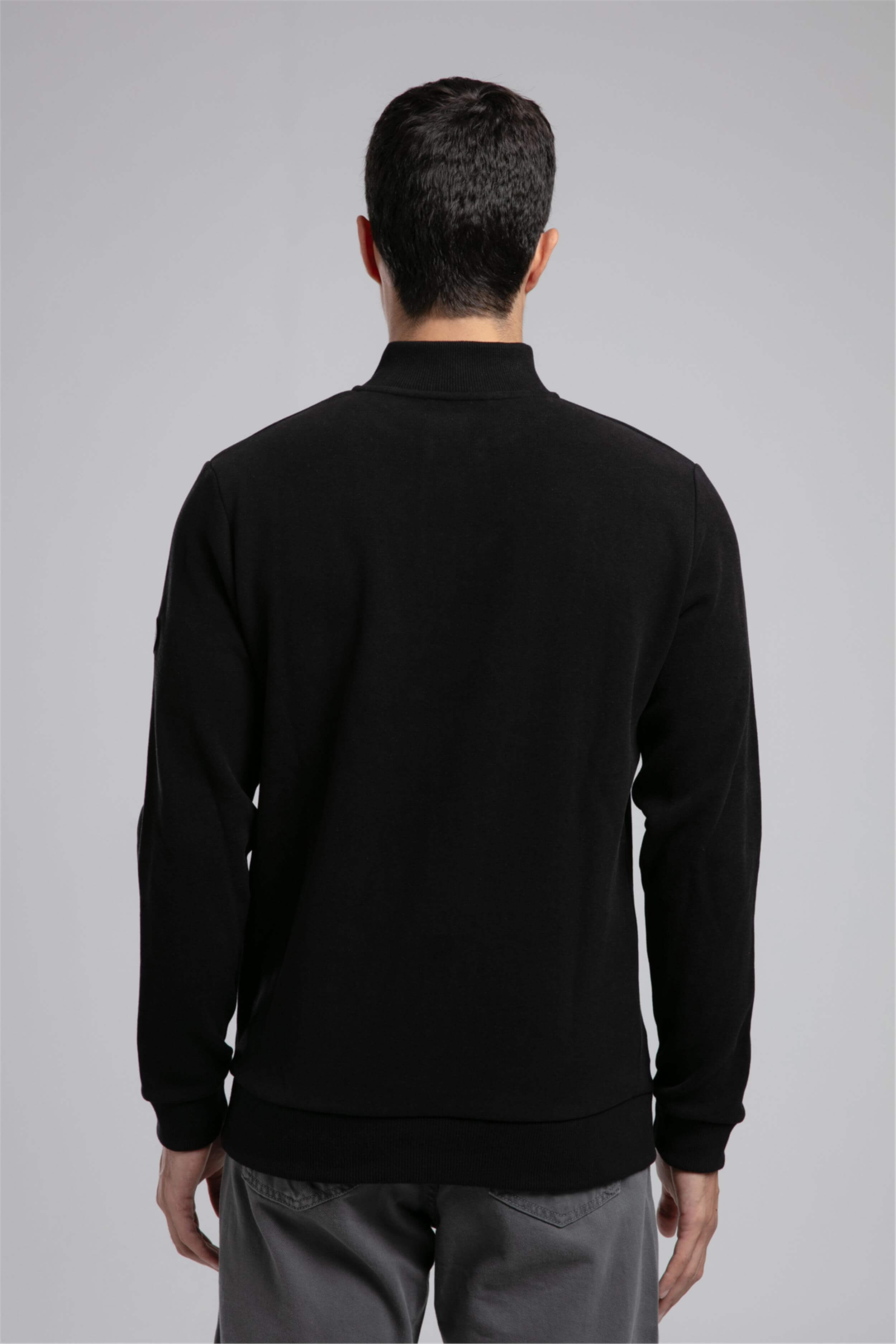Luke Erkek Dik Yaka Sweatshirt Siyah