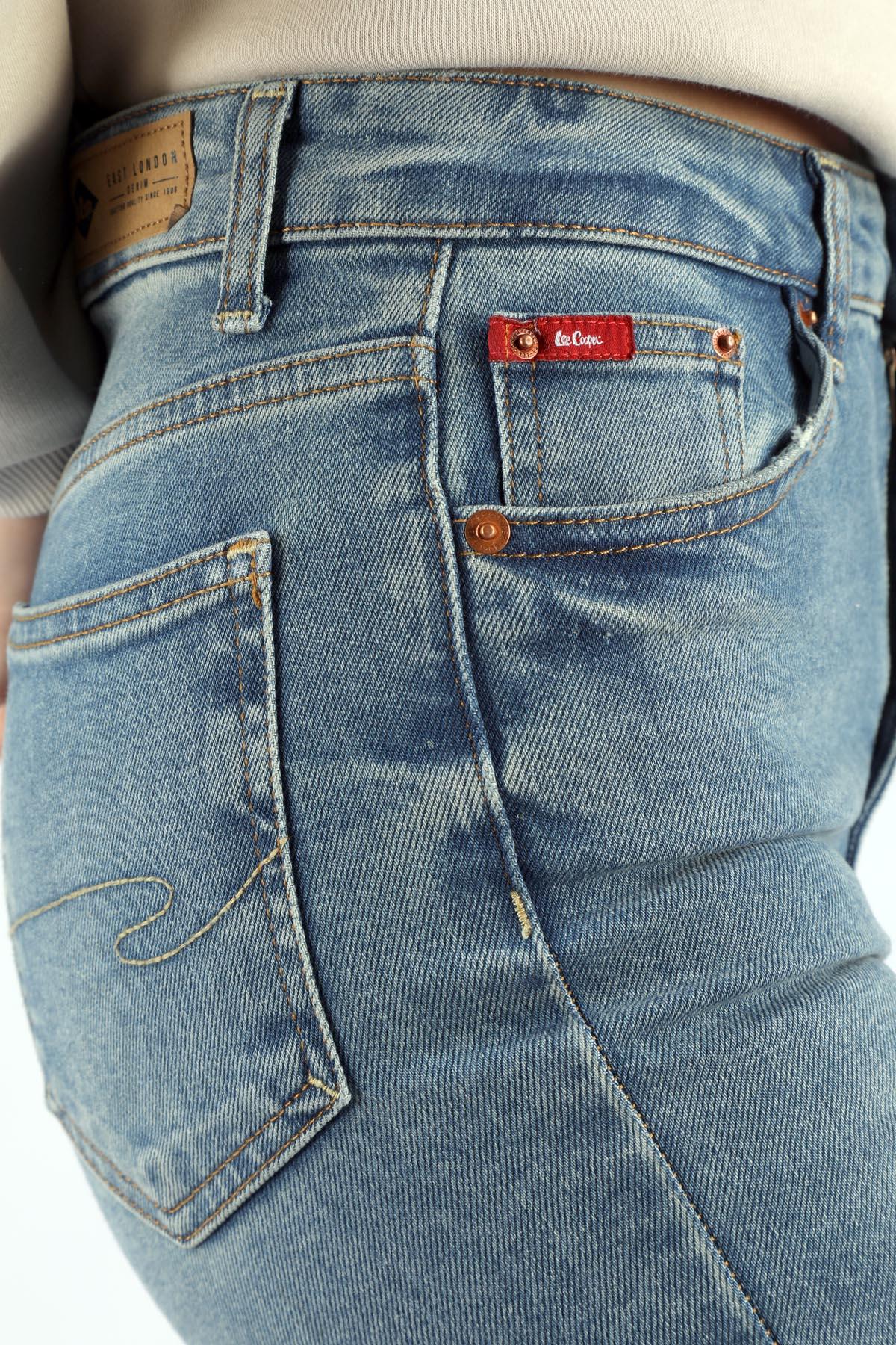 Luna Yüksek Bel İspanyol Paça Kesim Geniş Paça Spencer Light Dirty Kadın Jean Pantolon