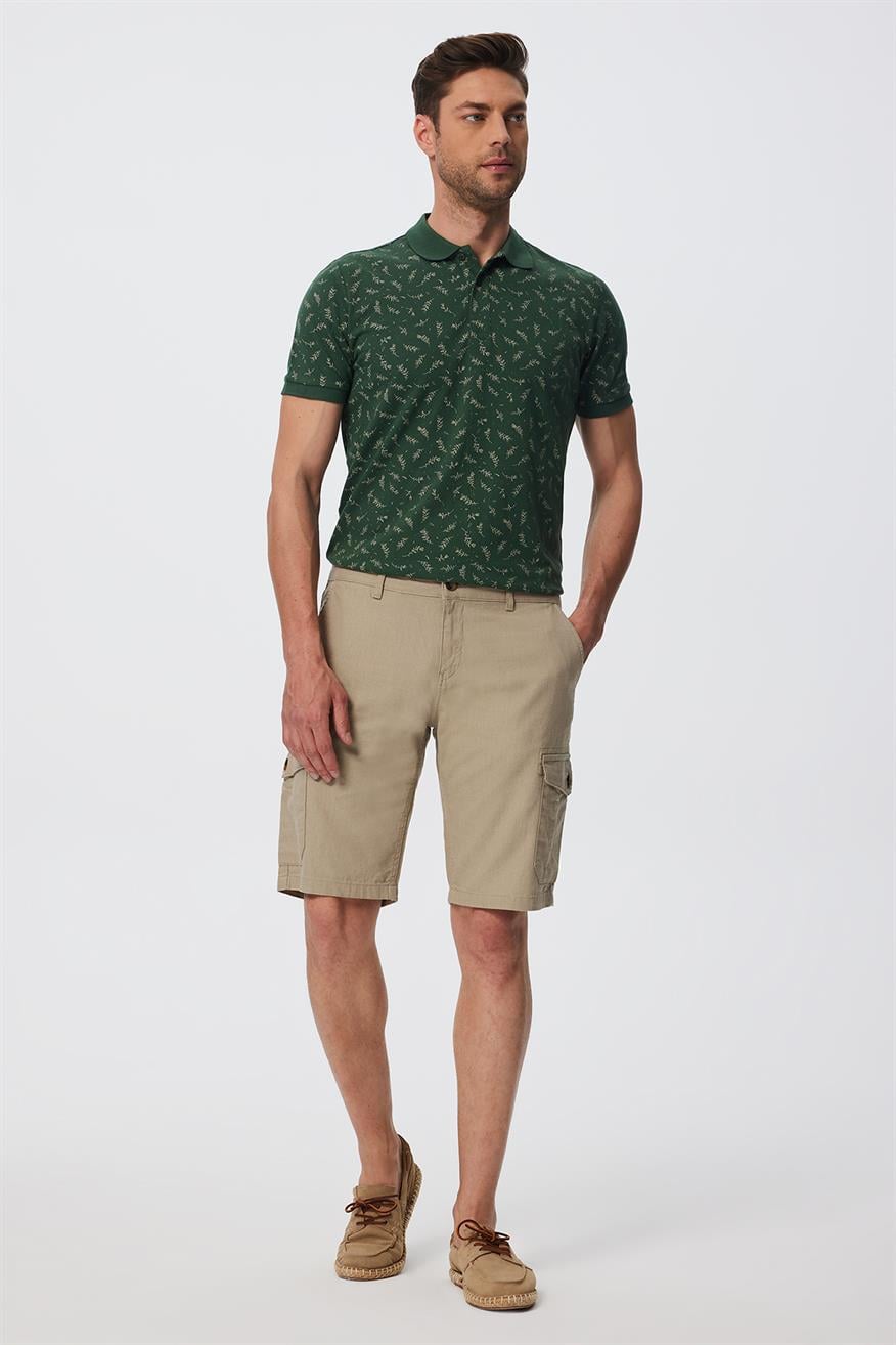 Man 1 Erkek Dokuma Şort Bej