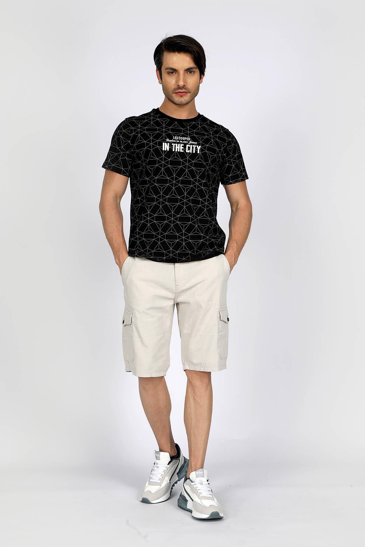 Man 1 Erkek Dokuma Şort Taş