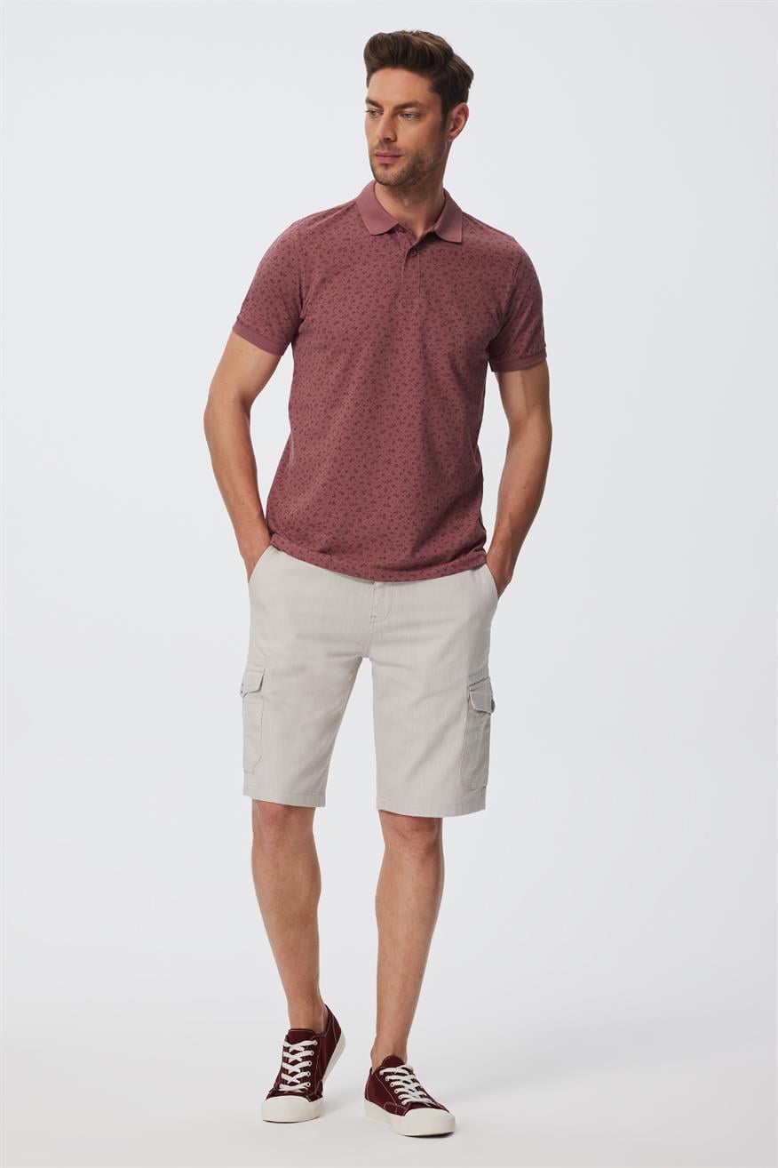 Man 1 Erkek Dokuma Şort Taş