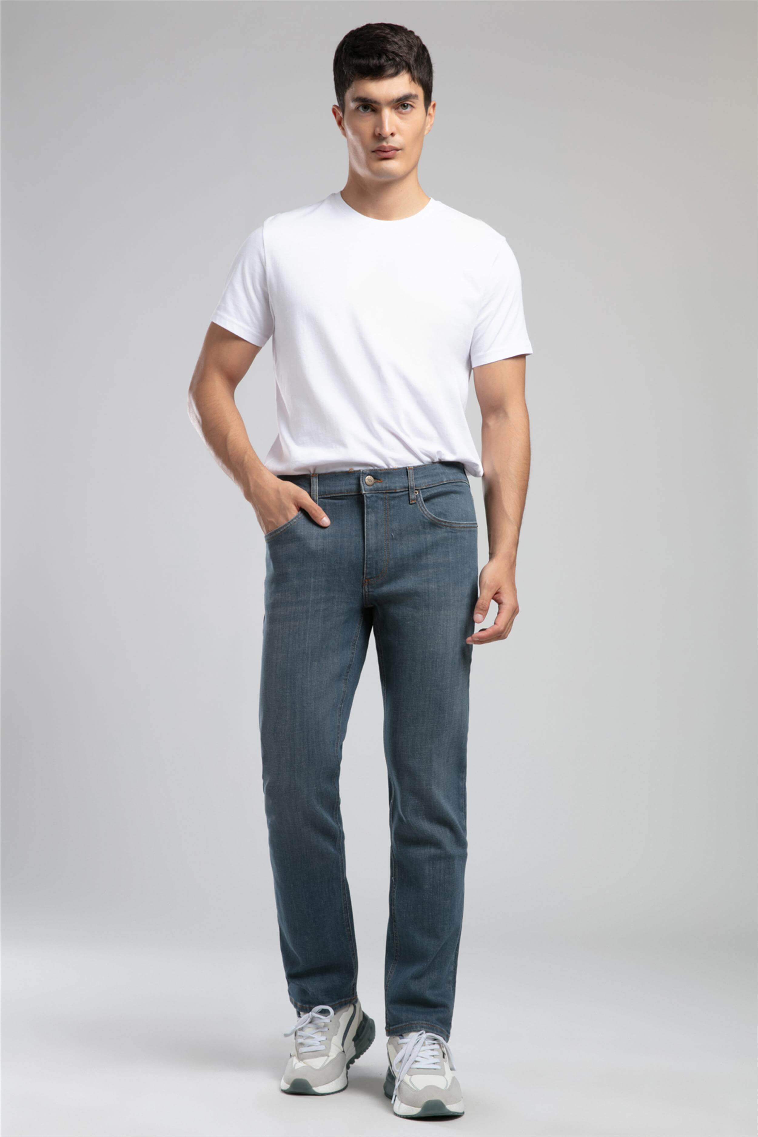 Marco Normal Bel Dar Kesim Düz Paça Mavi Erkek Jean Pantolon