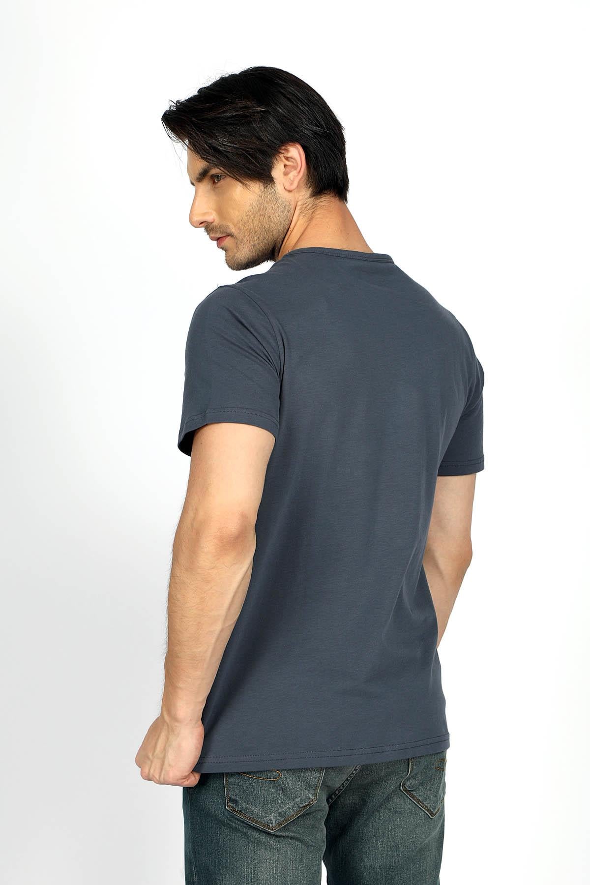 Marelo Erkek %100 Pamuk O Yaka T-Shirt İndigo