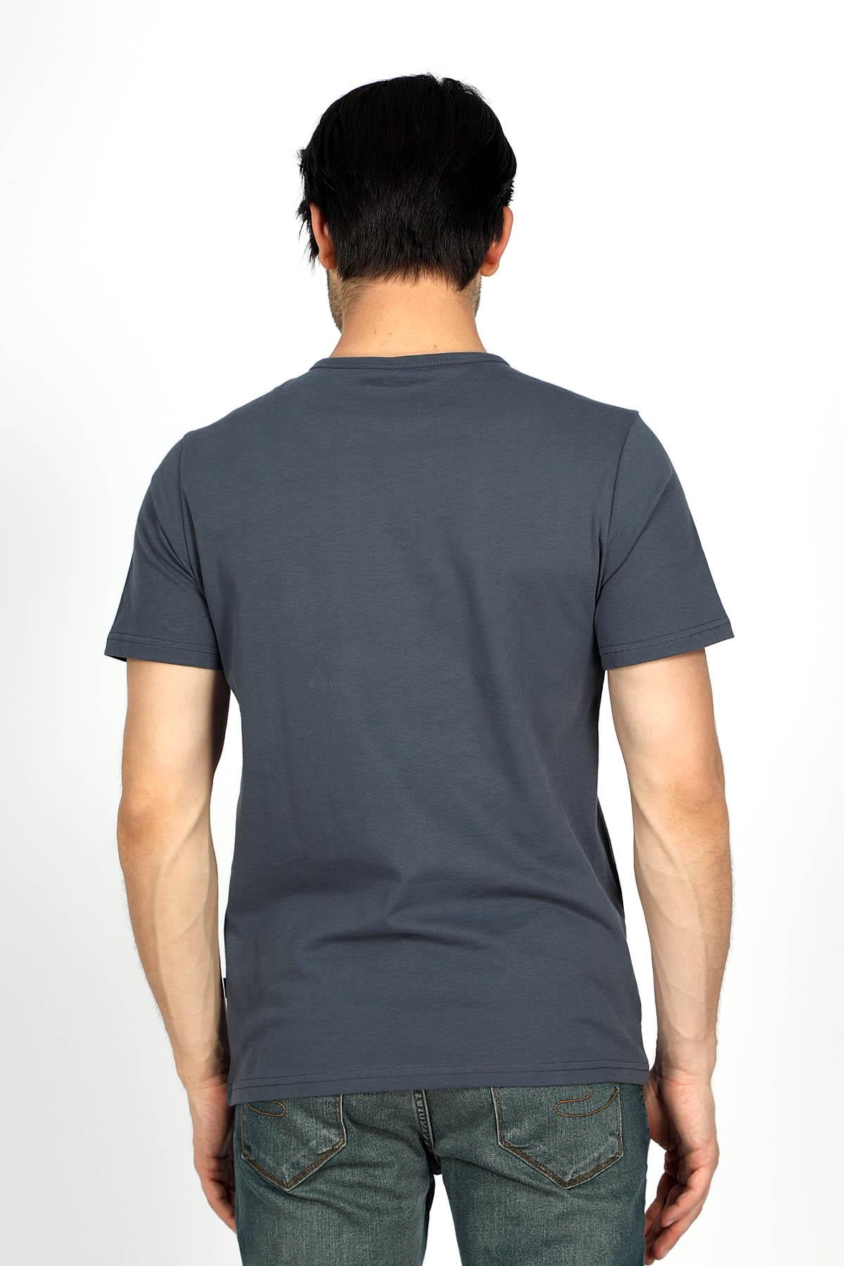 Marelo Erkek %100 Pamuk O Yaka T-Shirt İndigo