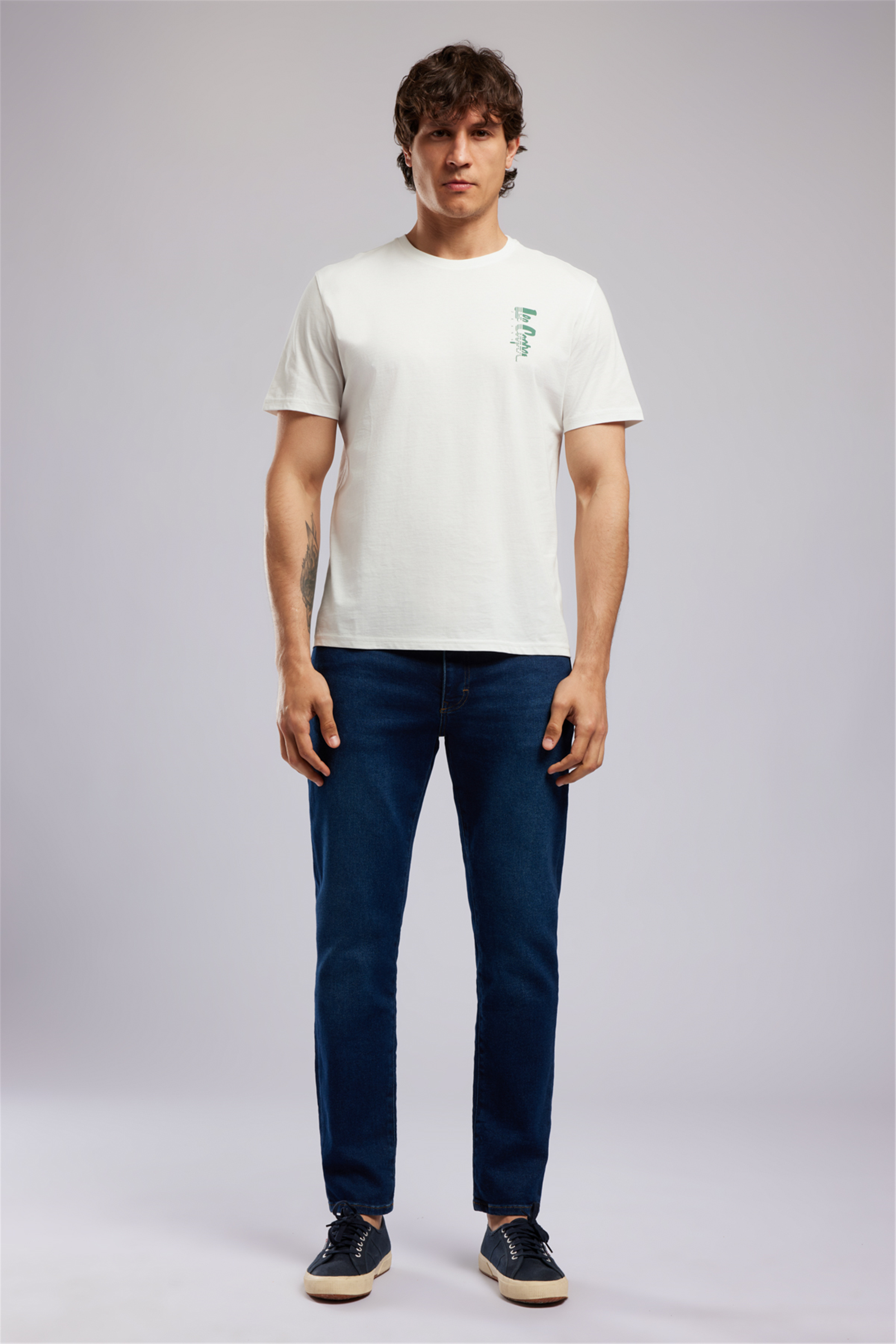 MARIANO Erkek Regular Fit %100 Pamuk Baskılı Bisiklet Yaka T-Shirt Beyaz