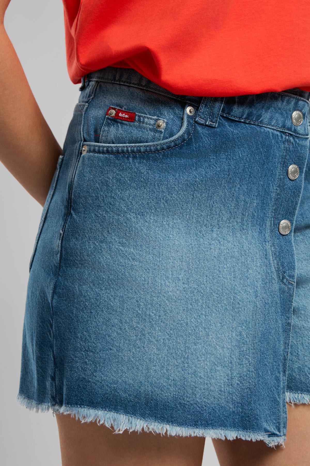 Mila Kadın %100 Pamuk Jean Şort Etek Denim