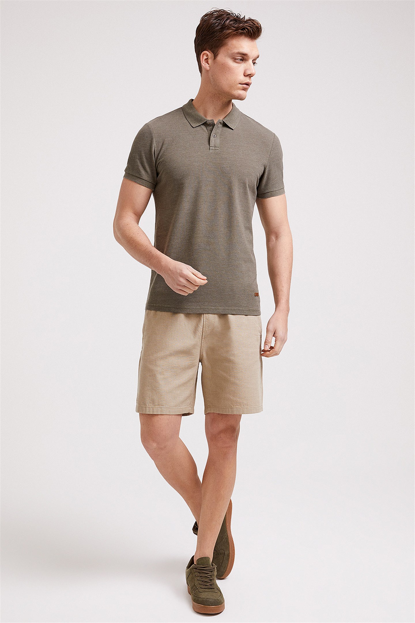 Miless Erkek Polo Yaka T-Shirt Haki