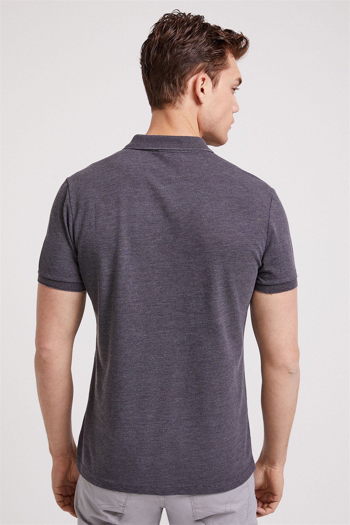 Miless Erkek Polo Yaka T-Shirt Antrasit