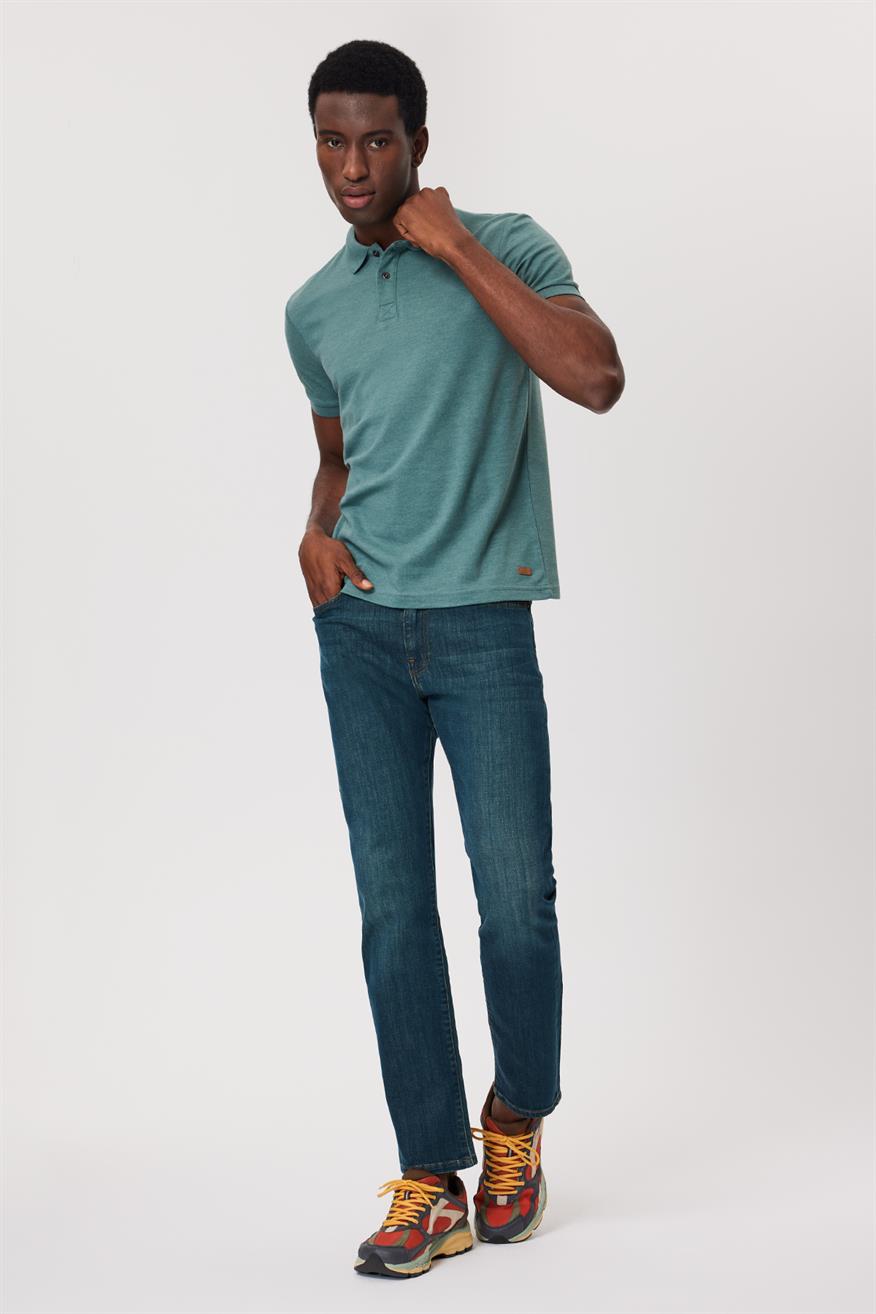 Miless Erkek %100 Pamuk Polo Yaka T-Shirt Yeşil