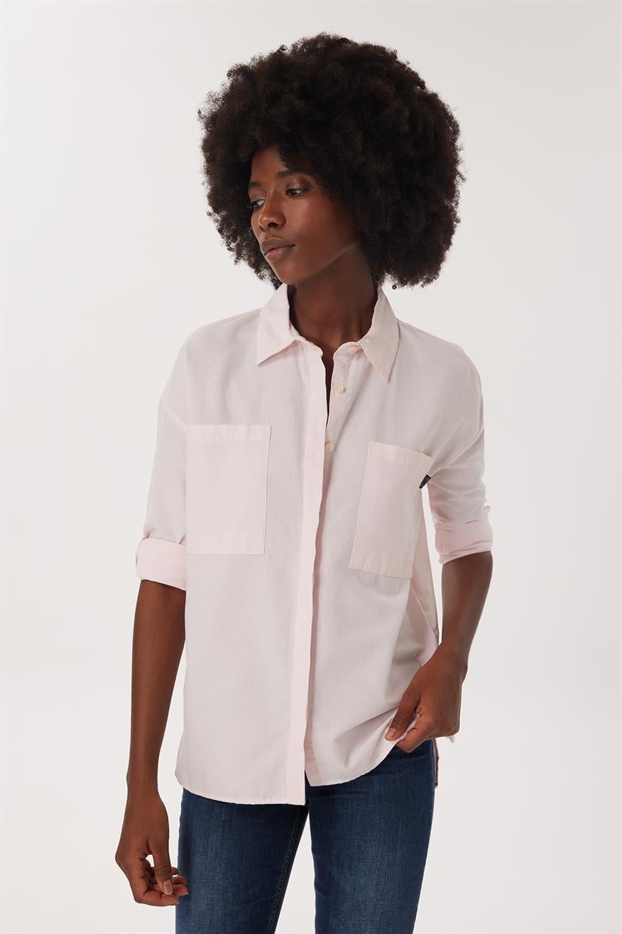 Mındy Kadın Dokuma Gömlek A.Pembe