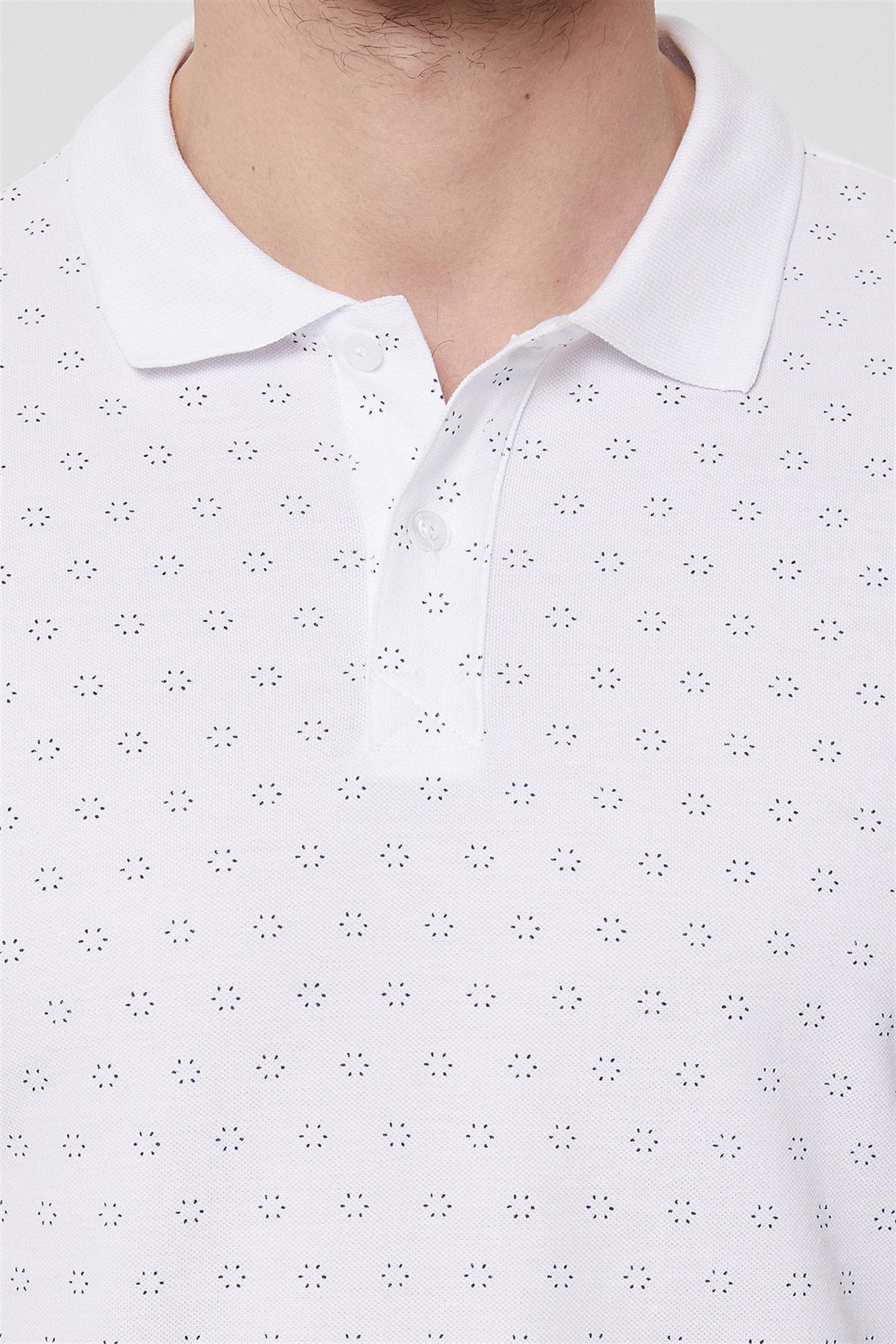 Mixed Erkek %100 Pamuk Polo Yaka T-Shirt Beyaz
