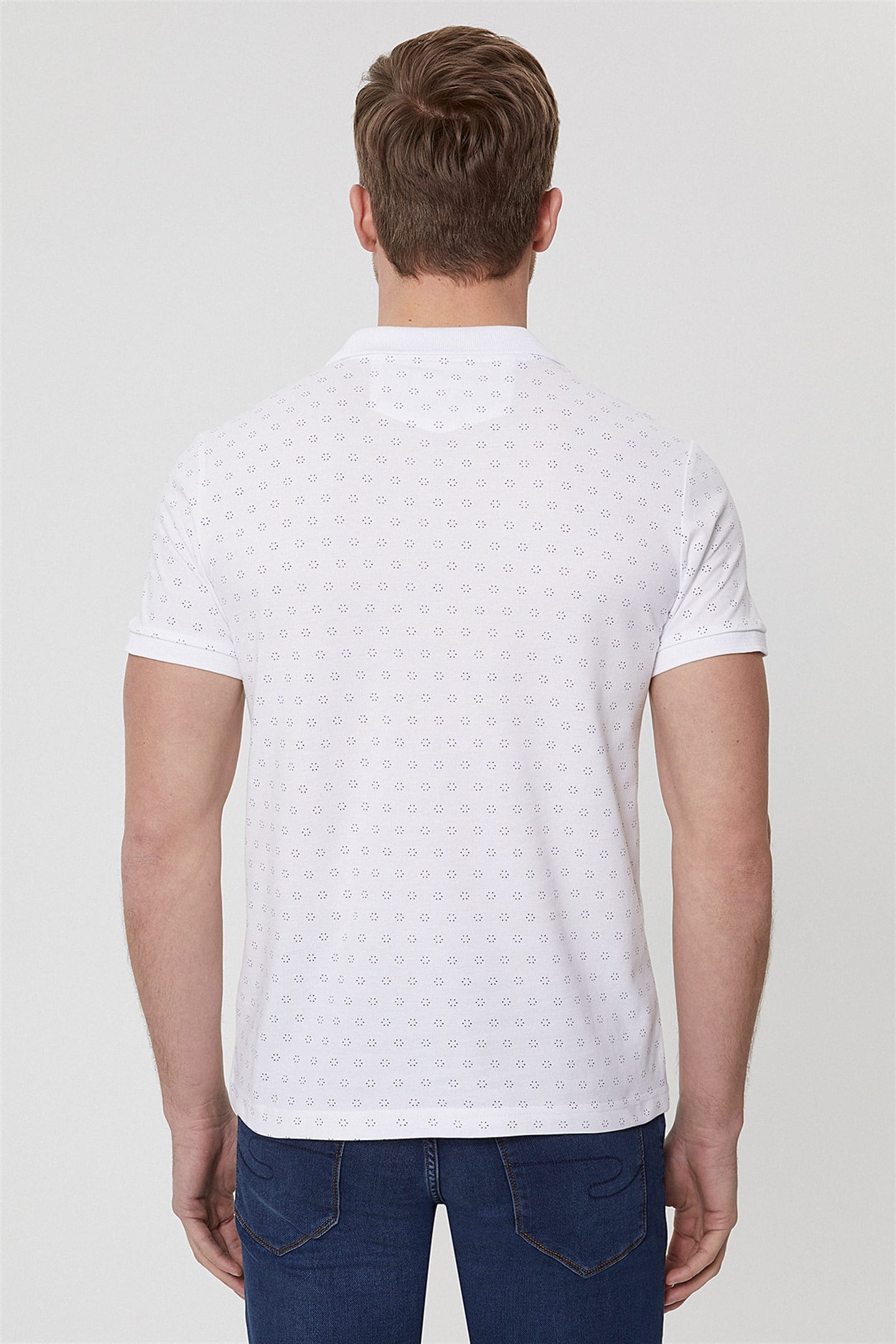 Mixed Erkek %100 Pamuk Polo Yaka T-Shirt Beyaz
