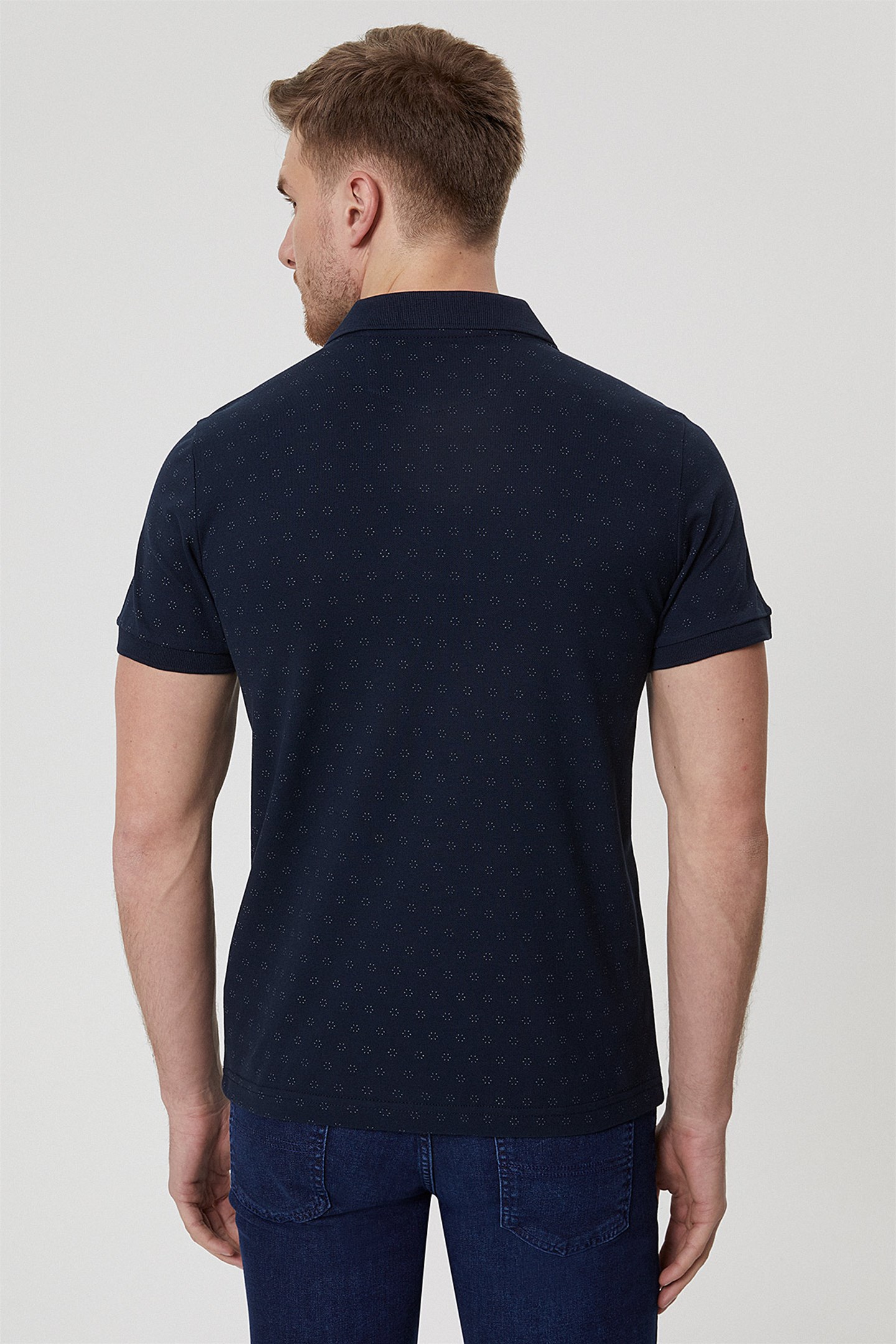 Mixed Erkek %100 Pamuk Polo Yaka T-Shirt Lacivert