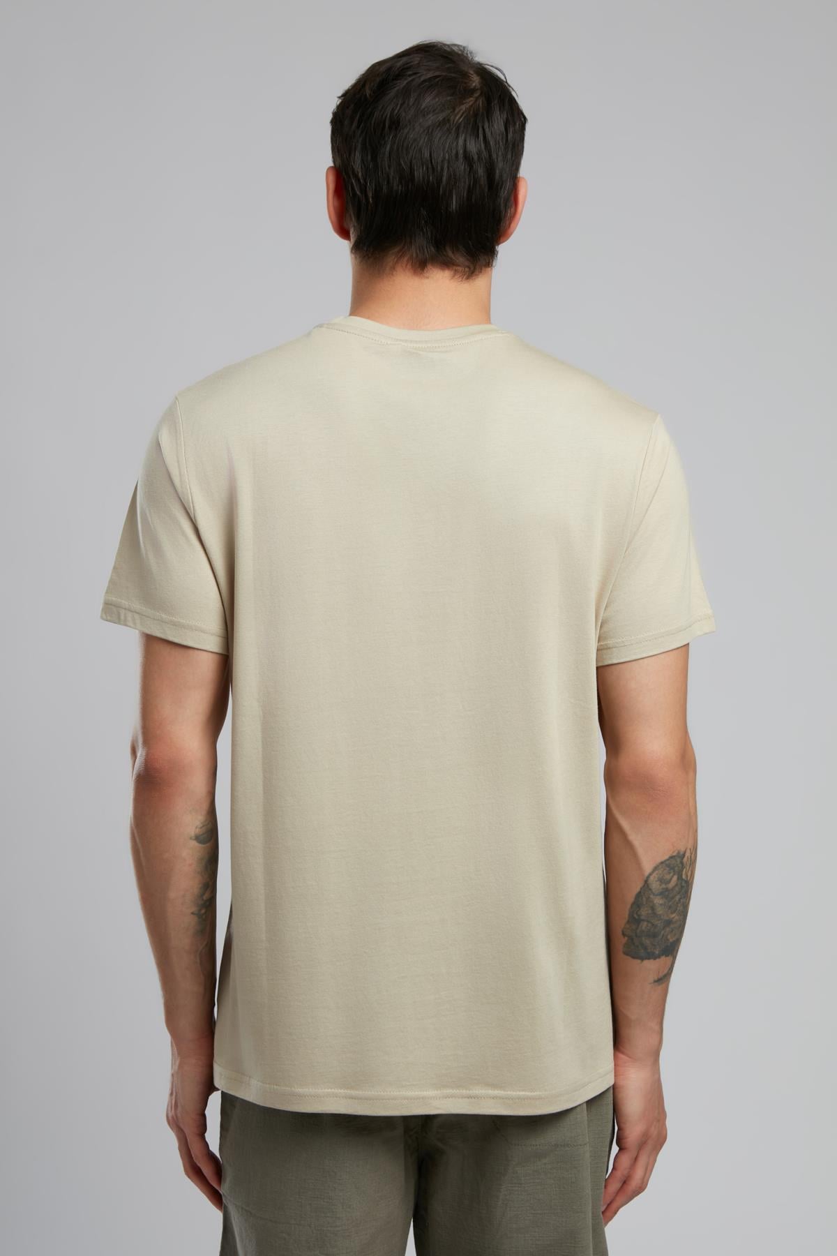 Montay Erkek O Yaka T-Shirt Bej