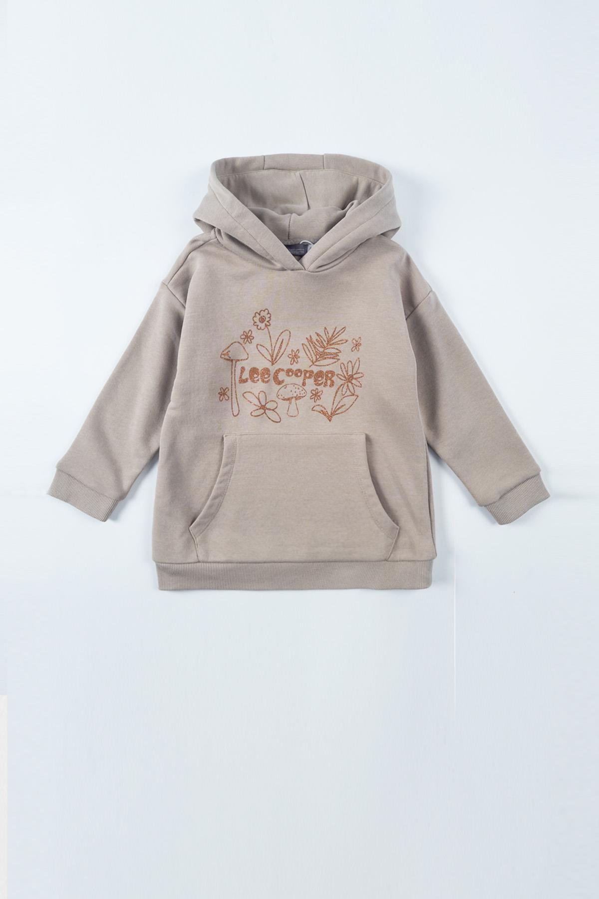 Mush Kız Çocuk Kapüşonlu Sweatshirt Bej