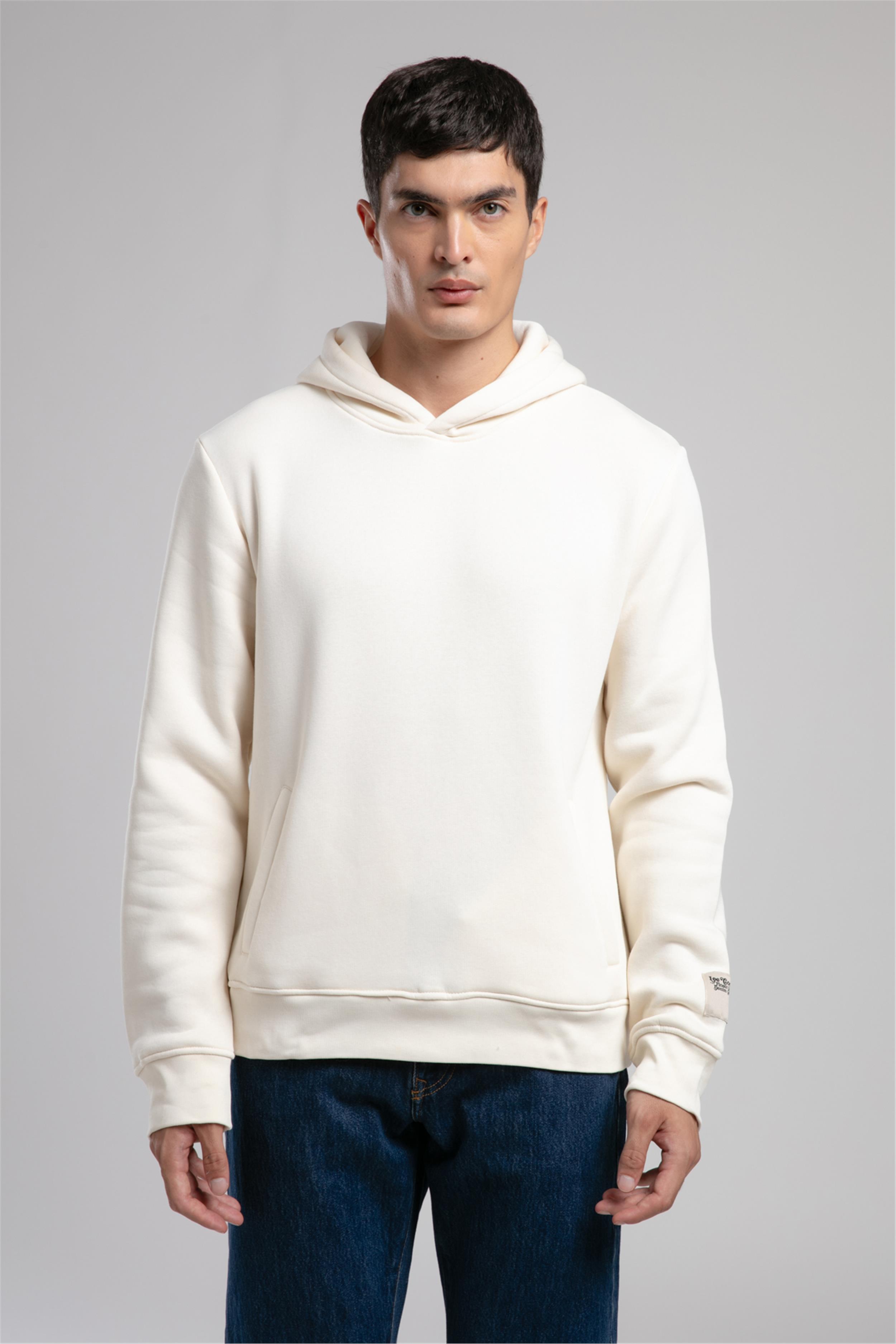Nathan Erkek Kapüşonlu Sweatshirt Ekru